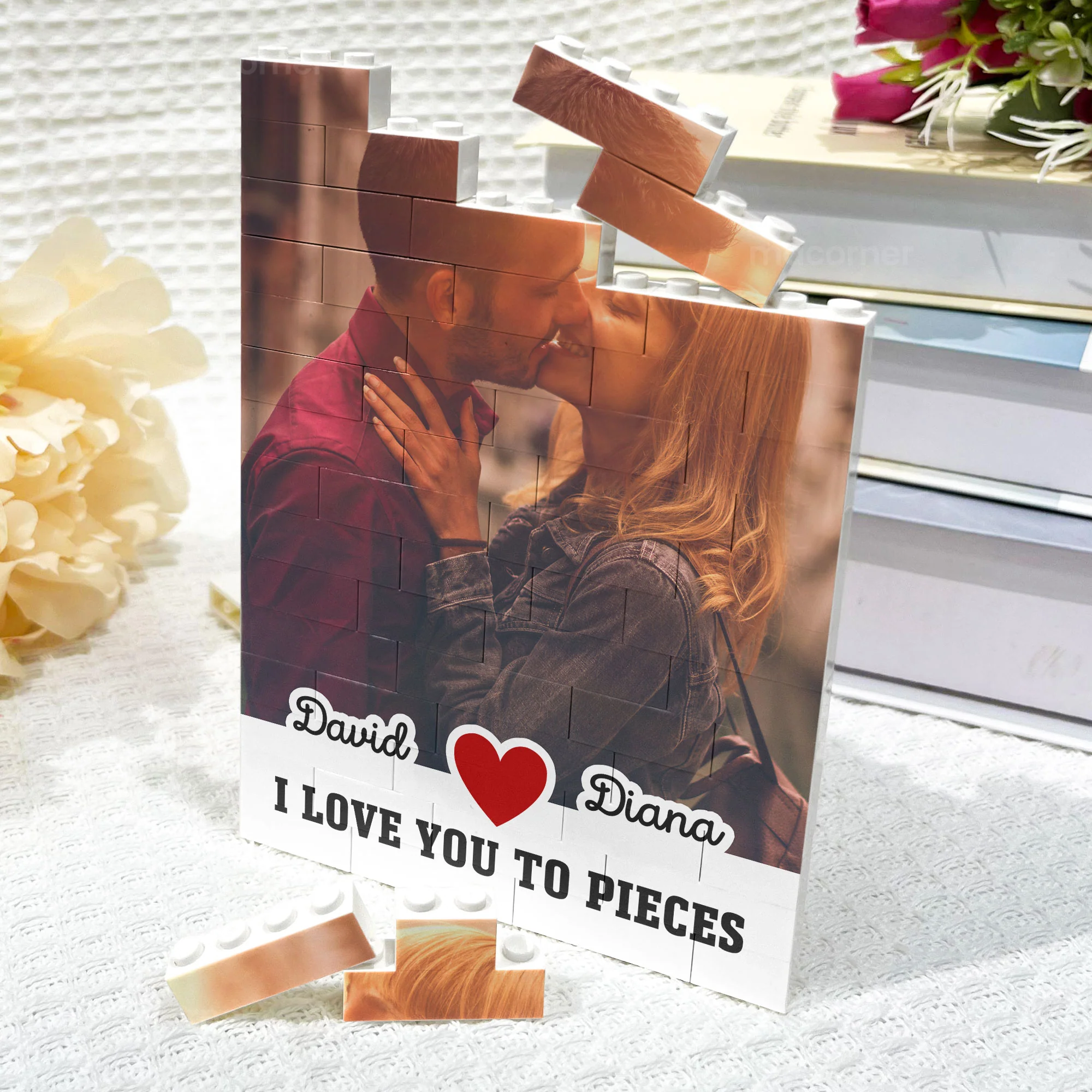I Love You To Pieces - Personalized Photo Building Brick - Image 2