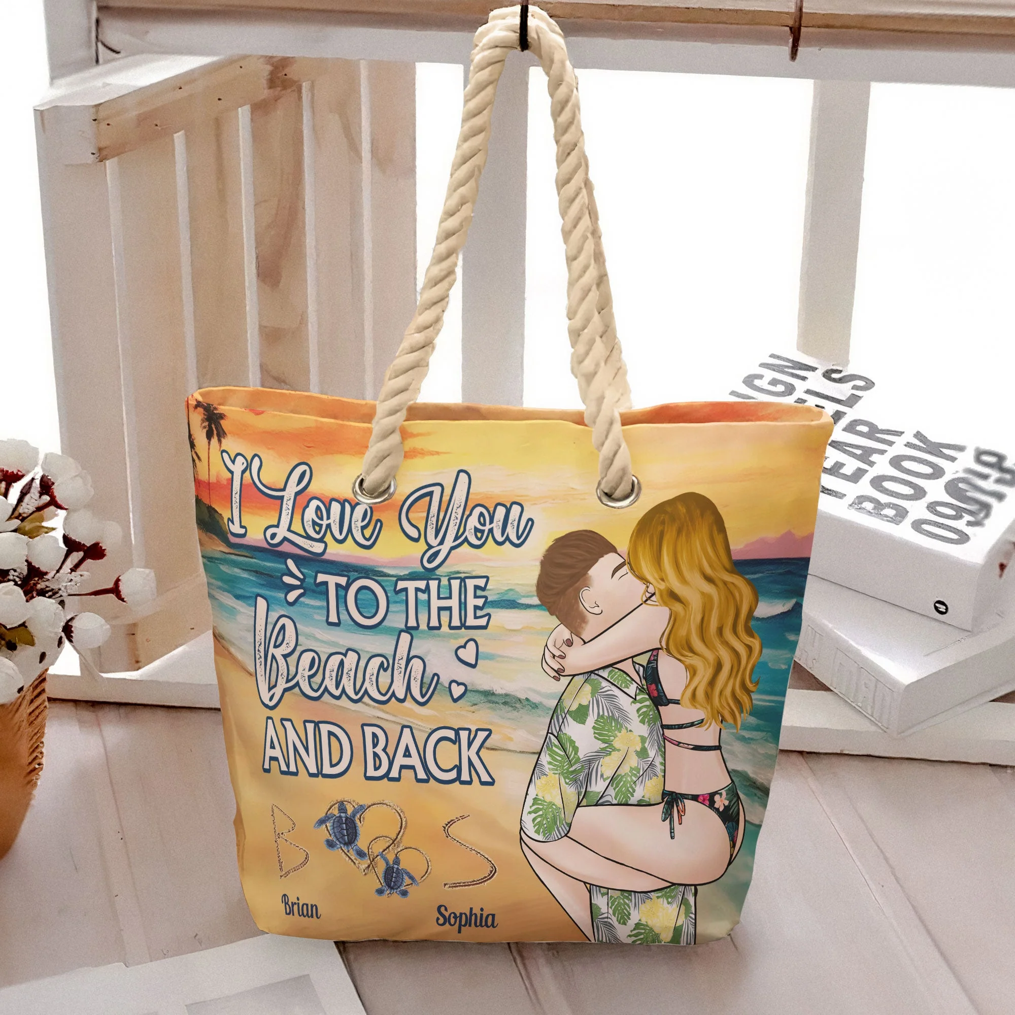 I Love You To The Beach And Back - Personalized Beach Bag - Image 4