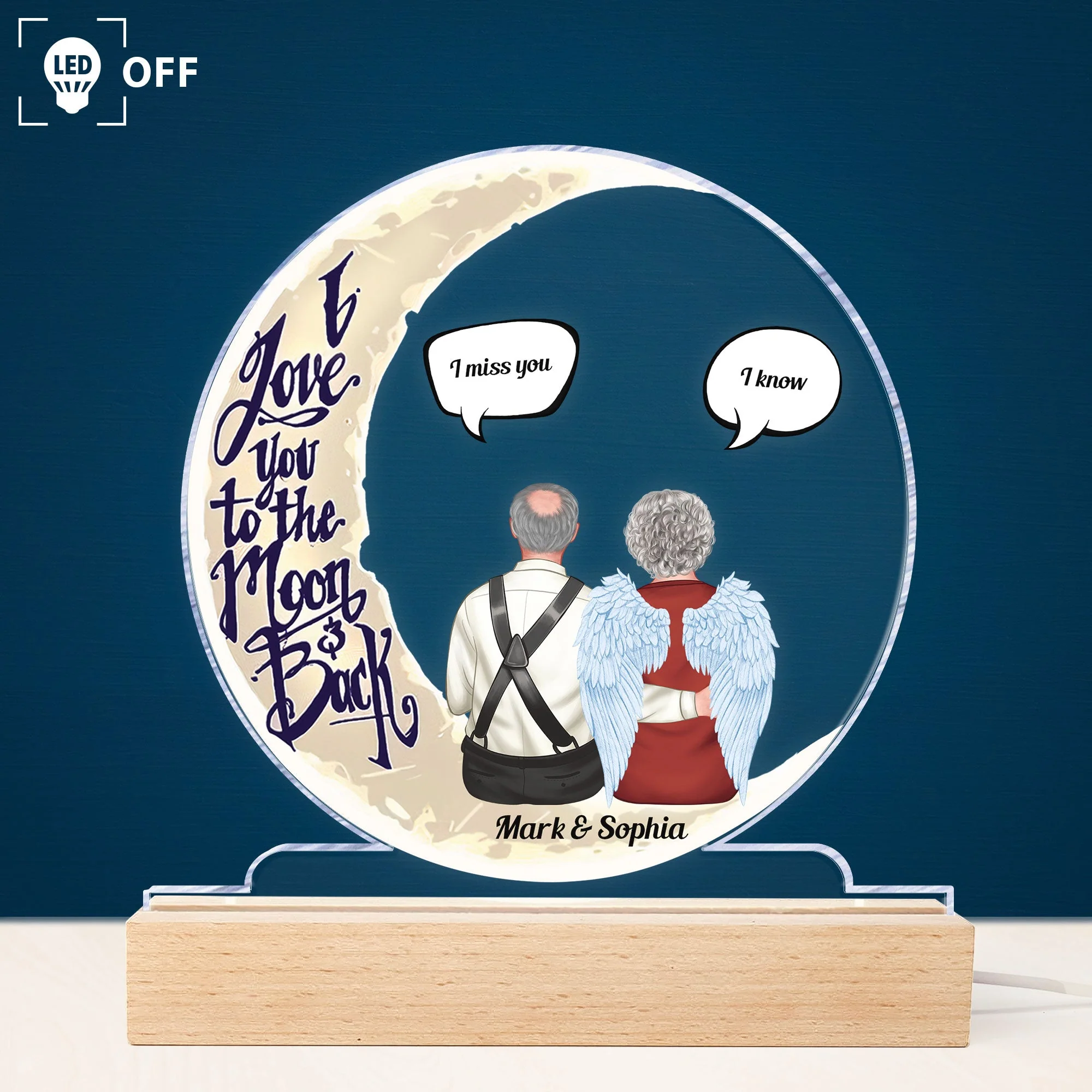 I Love You To The Moon And Back - Personalized LED Light - Image 2