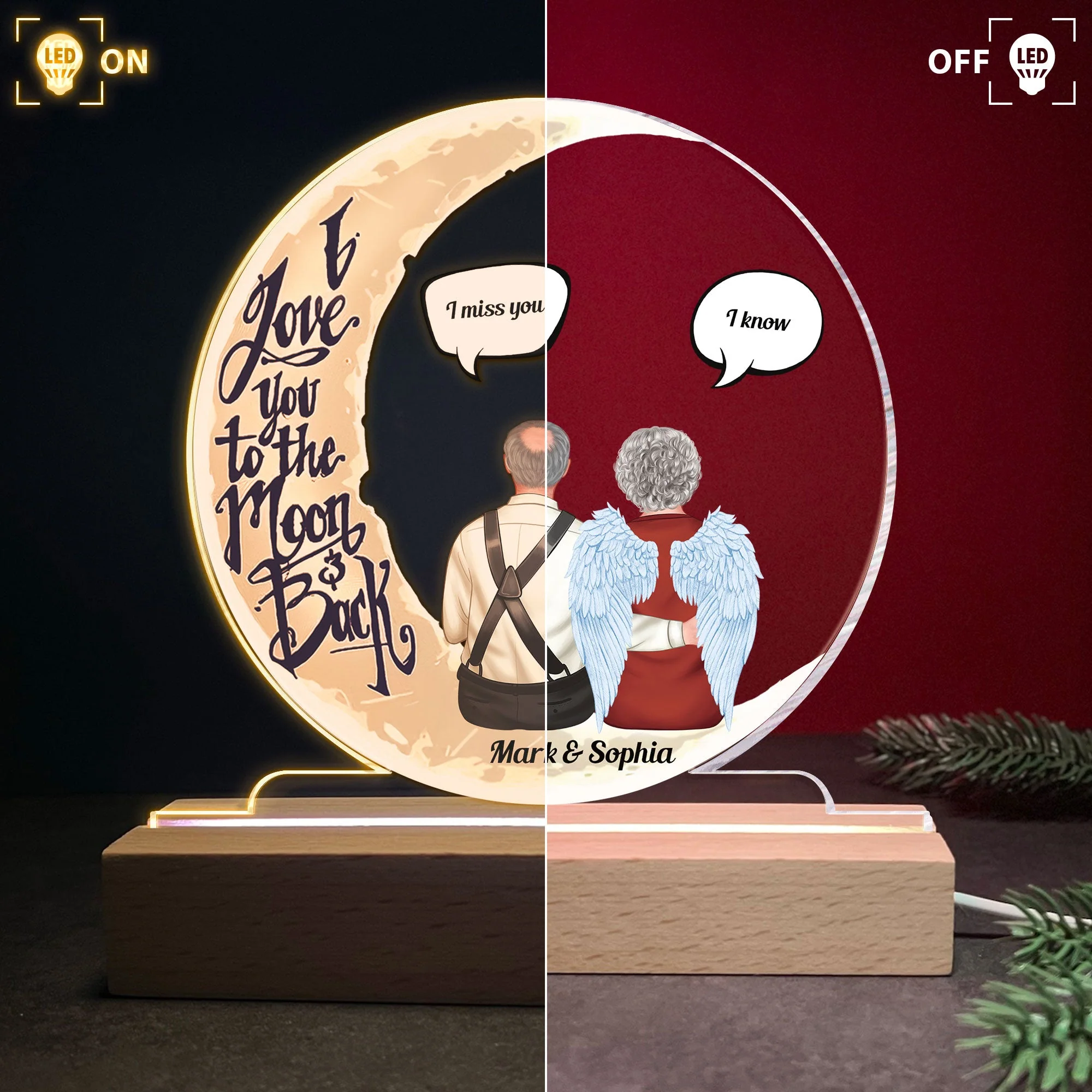 I Love You To The Moon And Back - Personalized LED Light - Image 3