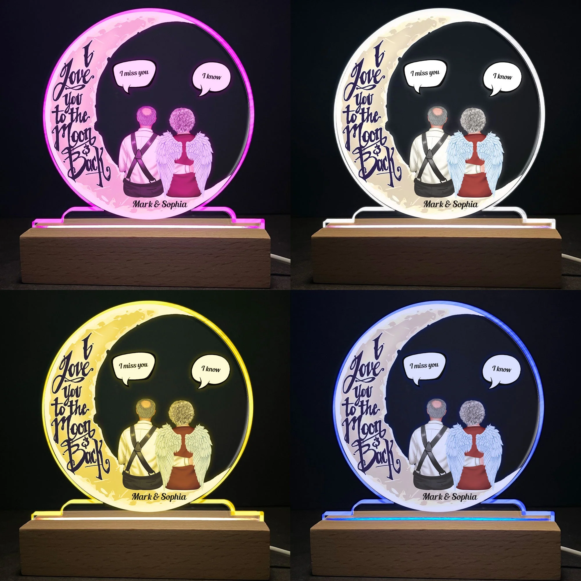 I Love You To The Moon And Back - Personalized LED Light - Image 4