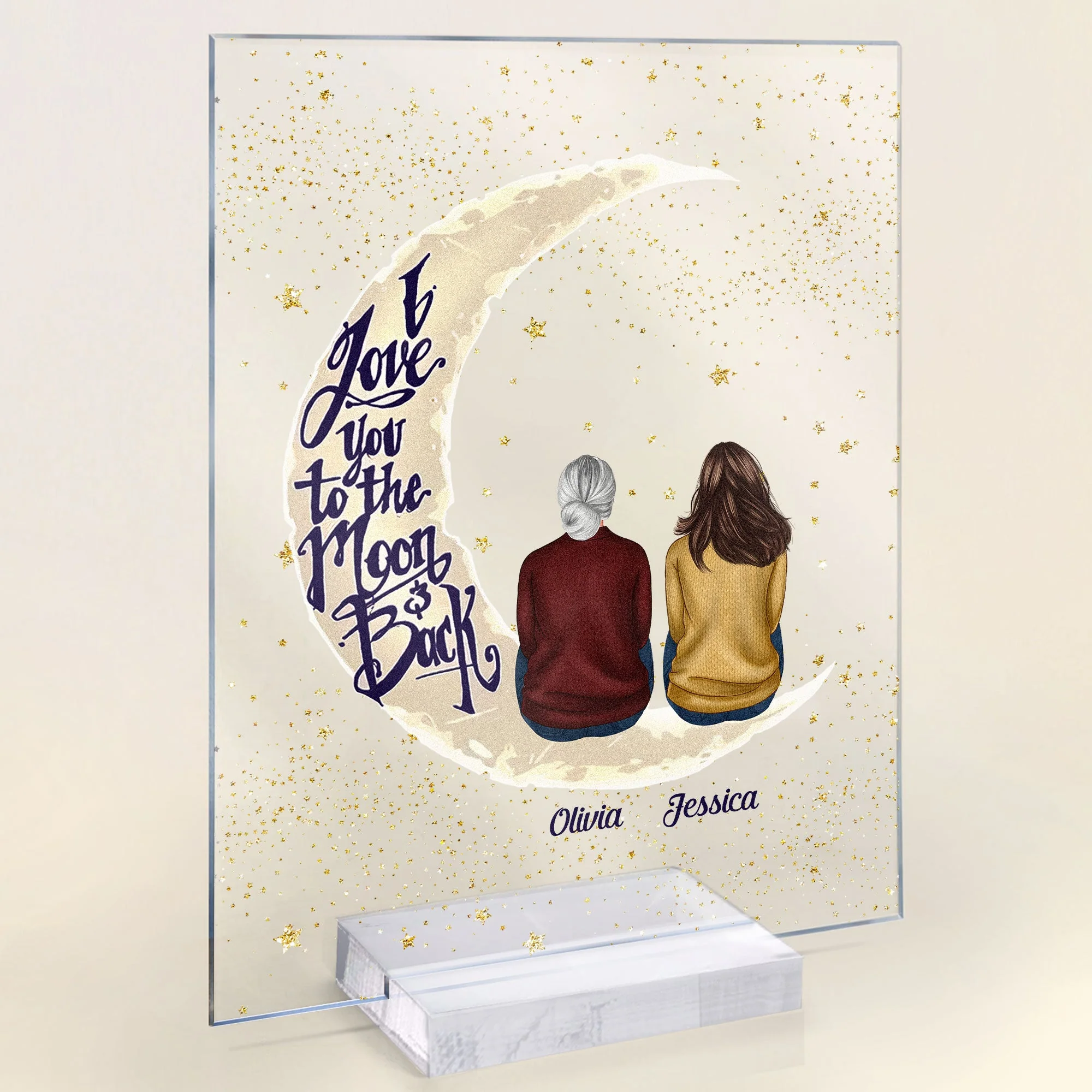 I Love You To The Moon And Back - Personalized Acrylic Plaque - Image 4