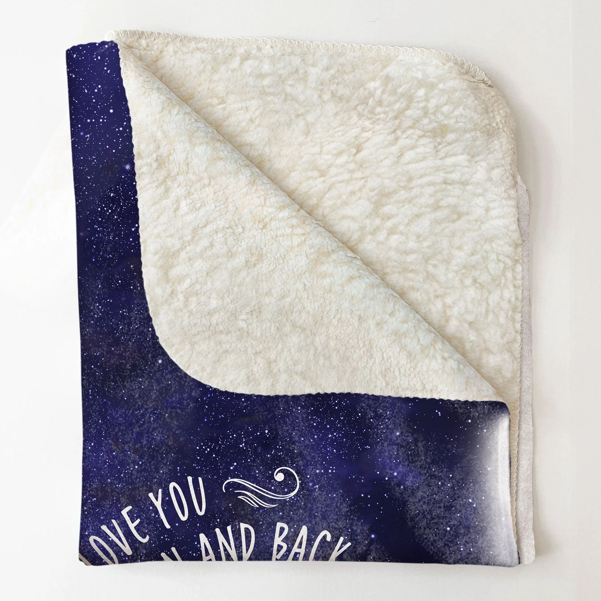 I Love You To The Moon And Back - Personalized Blanket - Image 5