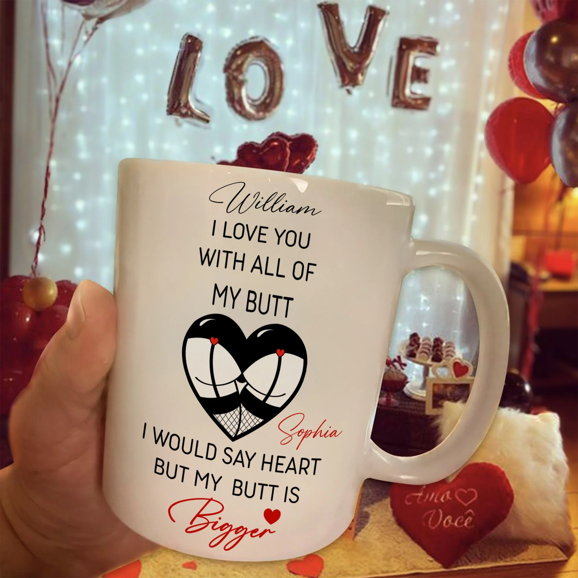 I Love You With All Of My Boobs I Would Say Heart But My Boobs Are Bigger - Personalized Mug - Image 2