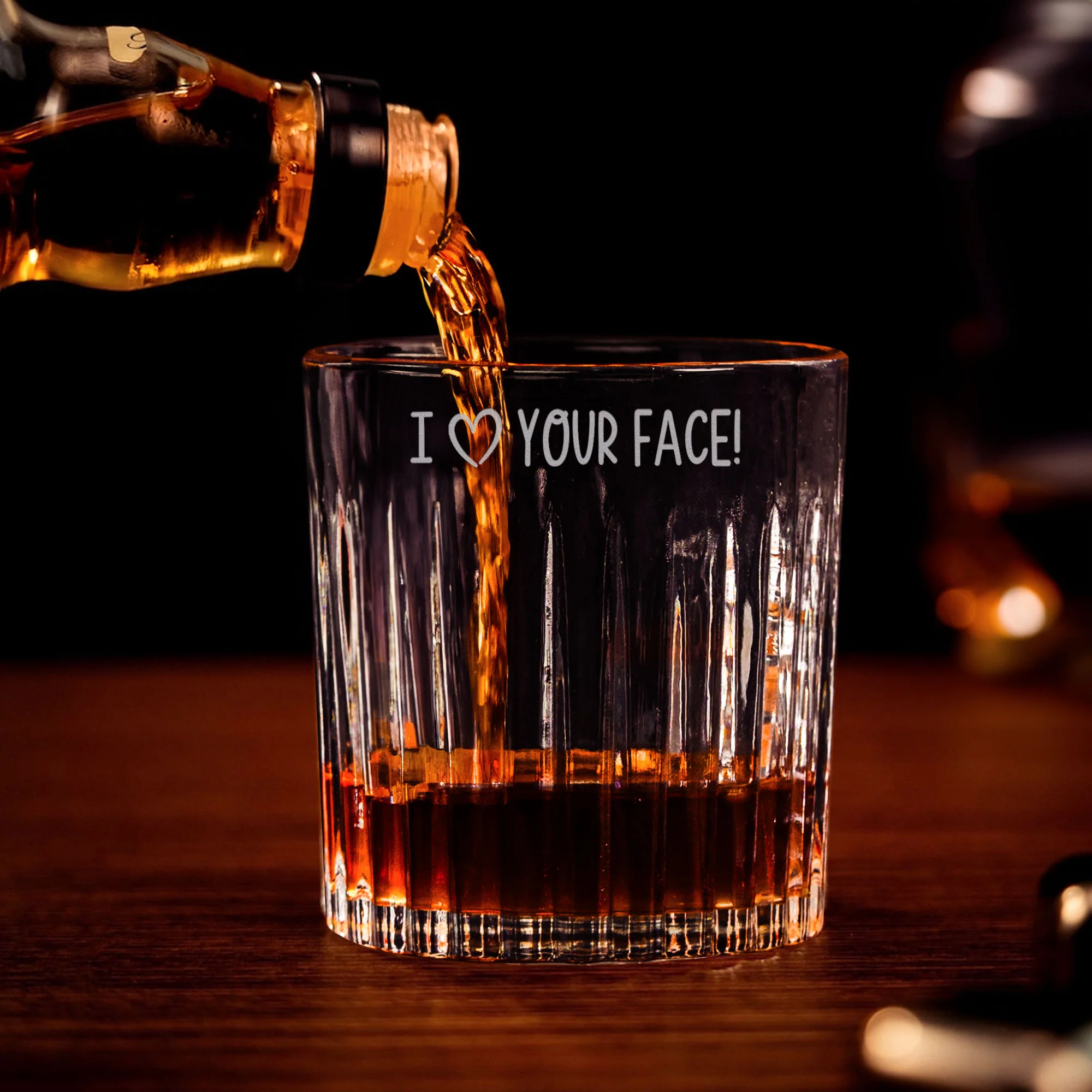 I Love Your Face Especially Naughty Gifts For Husband, BF - Personalized Engraved Whiskey Glass - Image 4