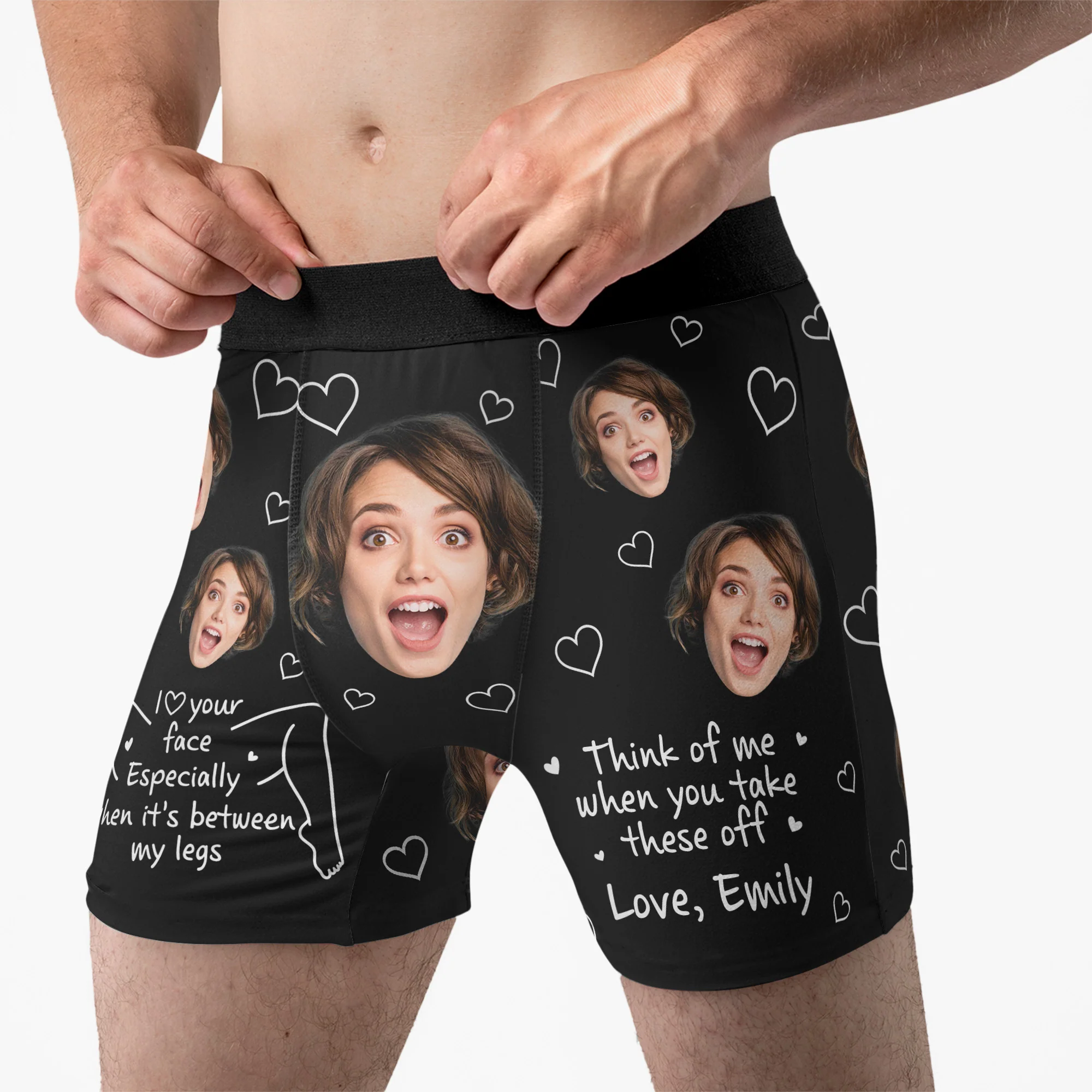 I Love Your Face Especially When It's Between My Legs - For Him - Personalized Men's Boxer Briefs - Image 2