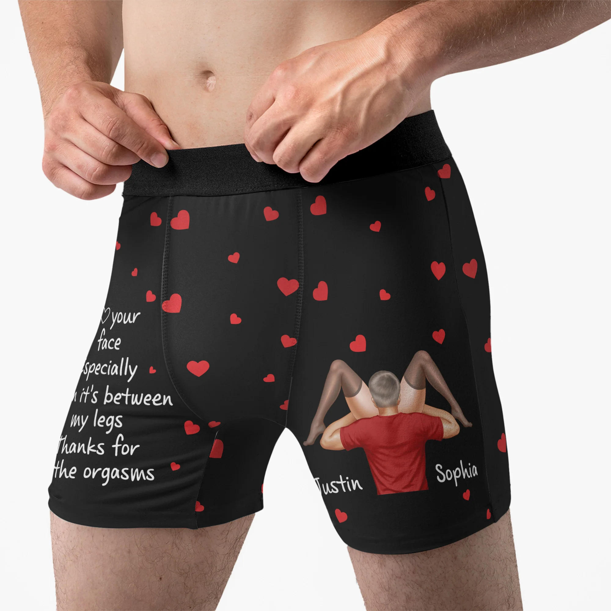 I Love Your Face Especially When It's Between My Legs Gifts For Him - Personalized Men's Boxer Briefs - Image 3