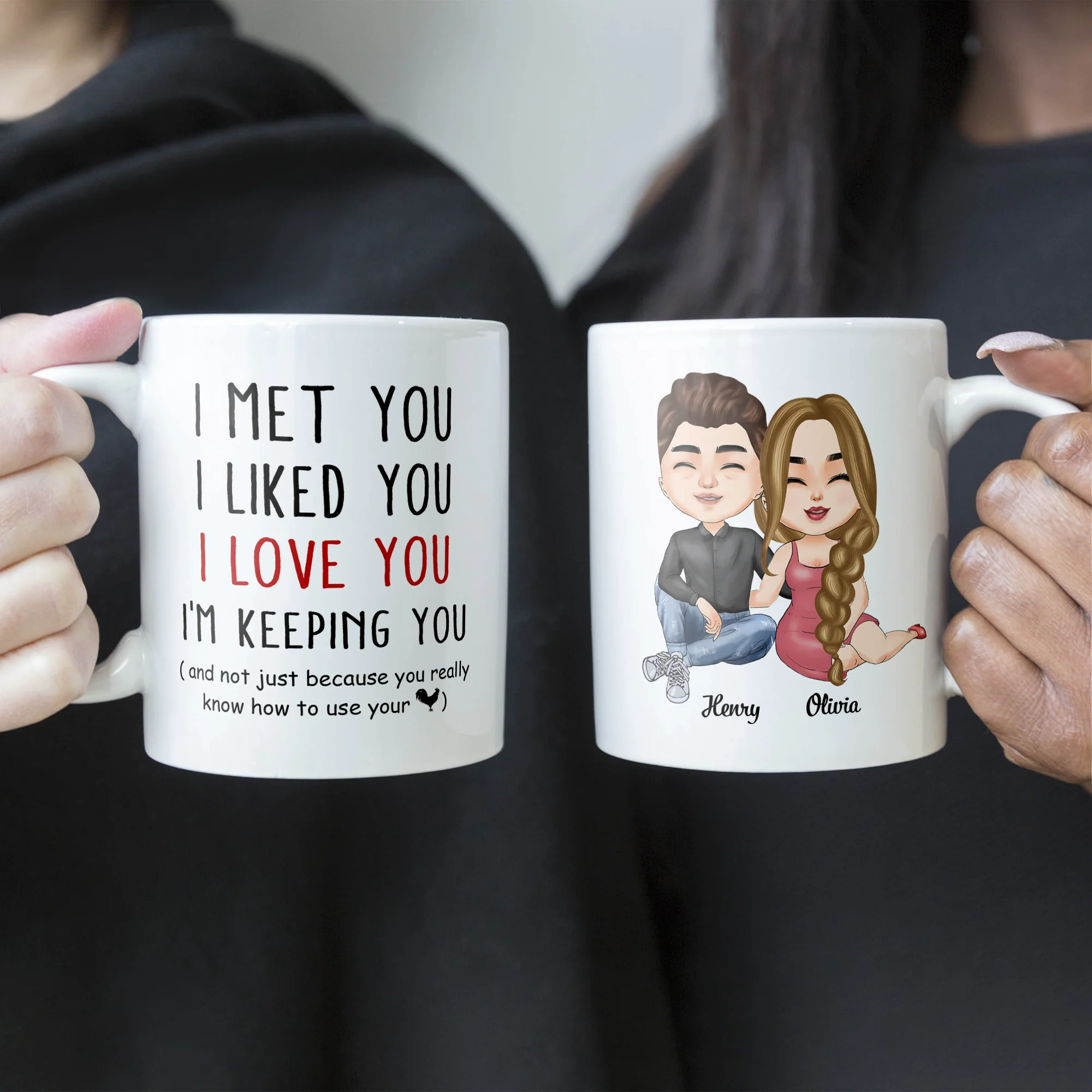I Met You I Liked You I Love You I Am Keeping You - Personalized Mug - Anniversary, Valentine's Day Gift For Husband, Boyfriend, Fiancé - Image 3