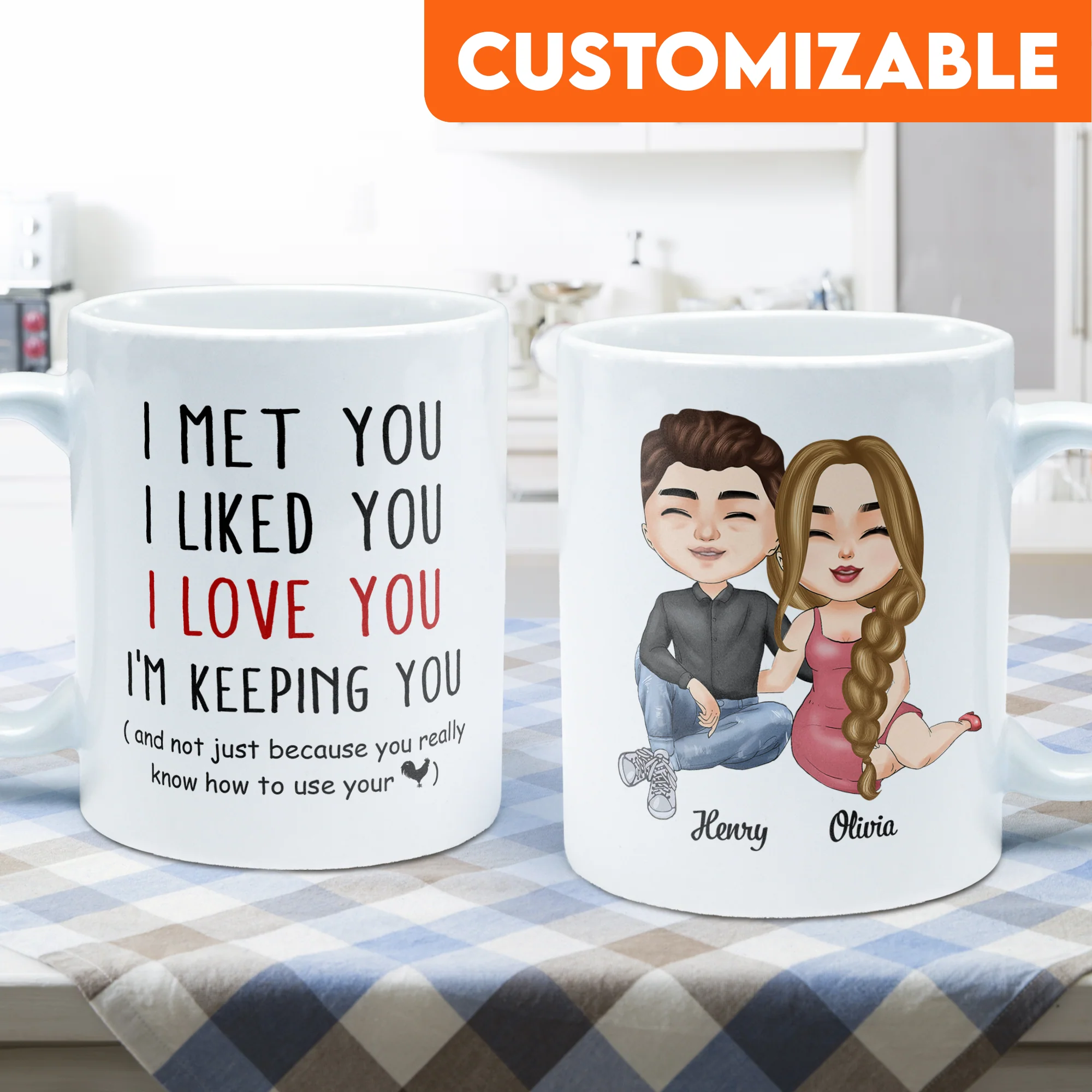 I Met You I Liked You I Love You I Am Keeping You - Personalized Mug - Anniversary, Valentine's Day Gift For Husband, Boyfriend, Fiancé - Image 5