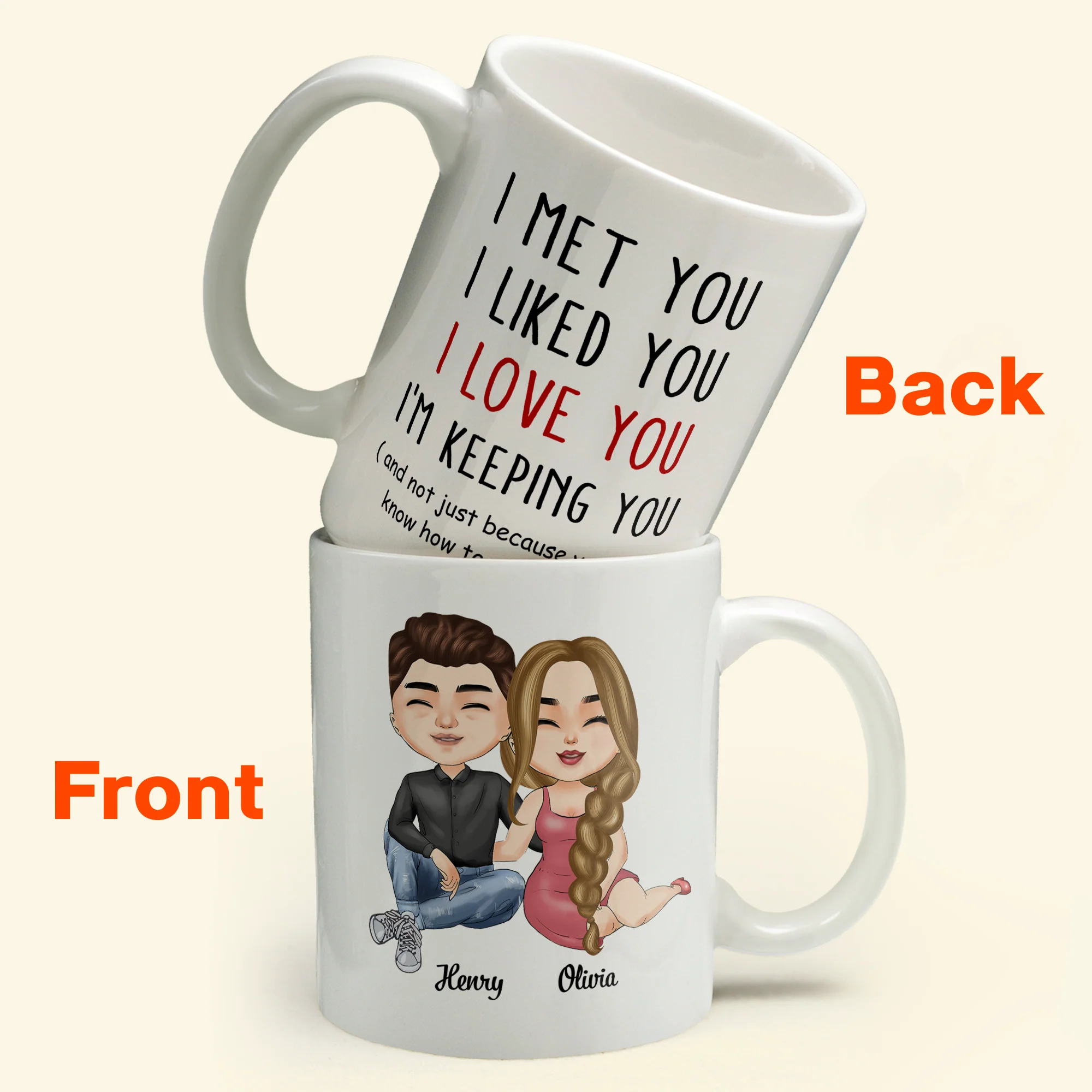 I Met You I Liked You I Love You I Am Keeping You - Personalized Mug - Anniversary, Valentine's Day Gift For Husband, Boyfriend, Fiancé - Image 6