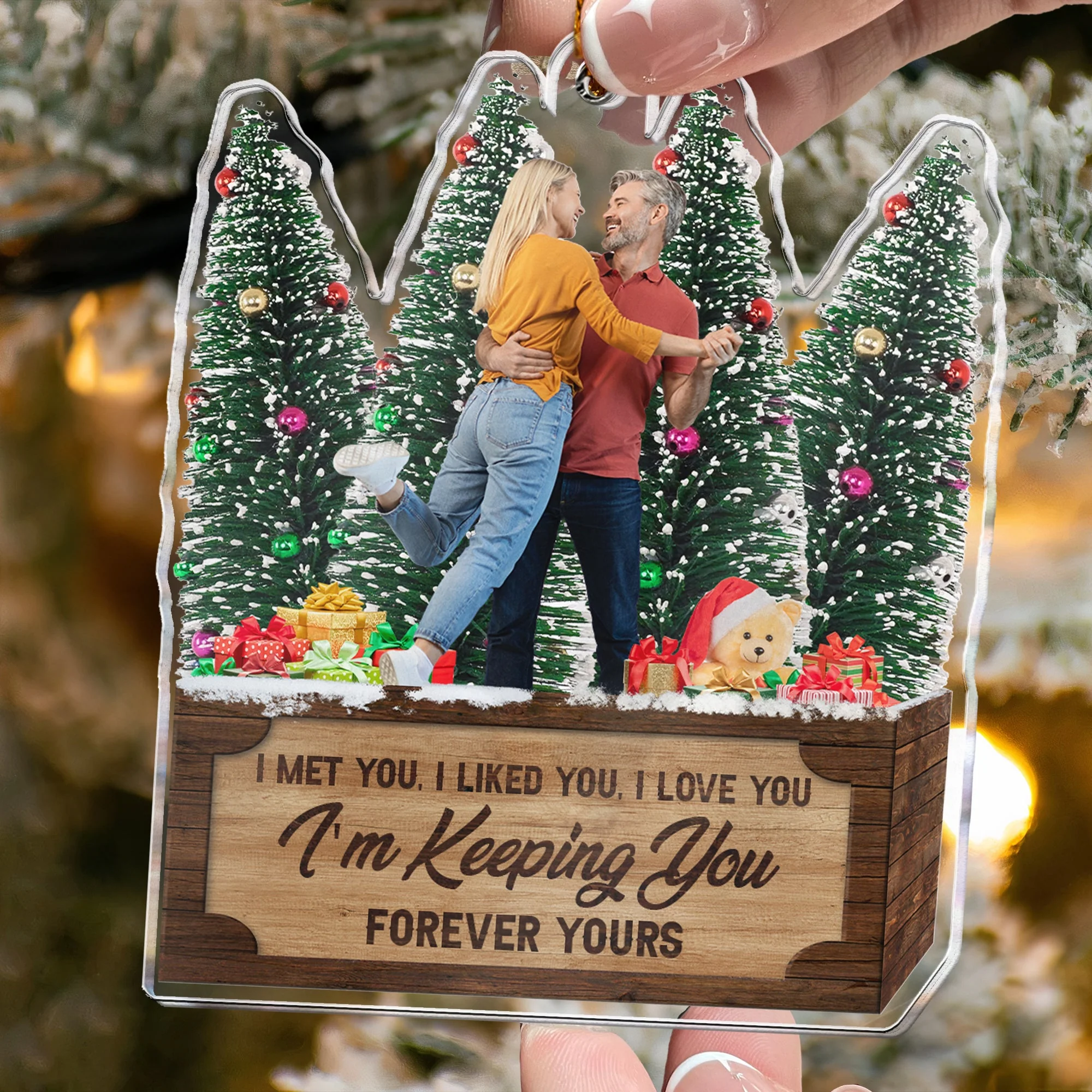 I Met You I Liked You I Love You  - Personalized Acrylic Photo Ornament - Image 3