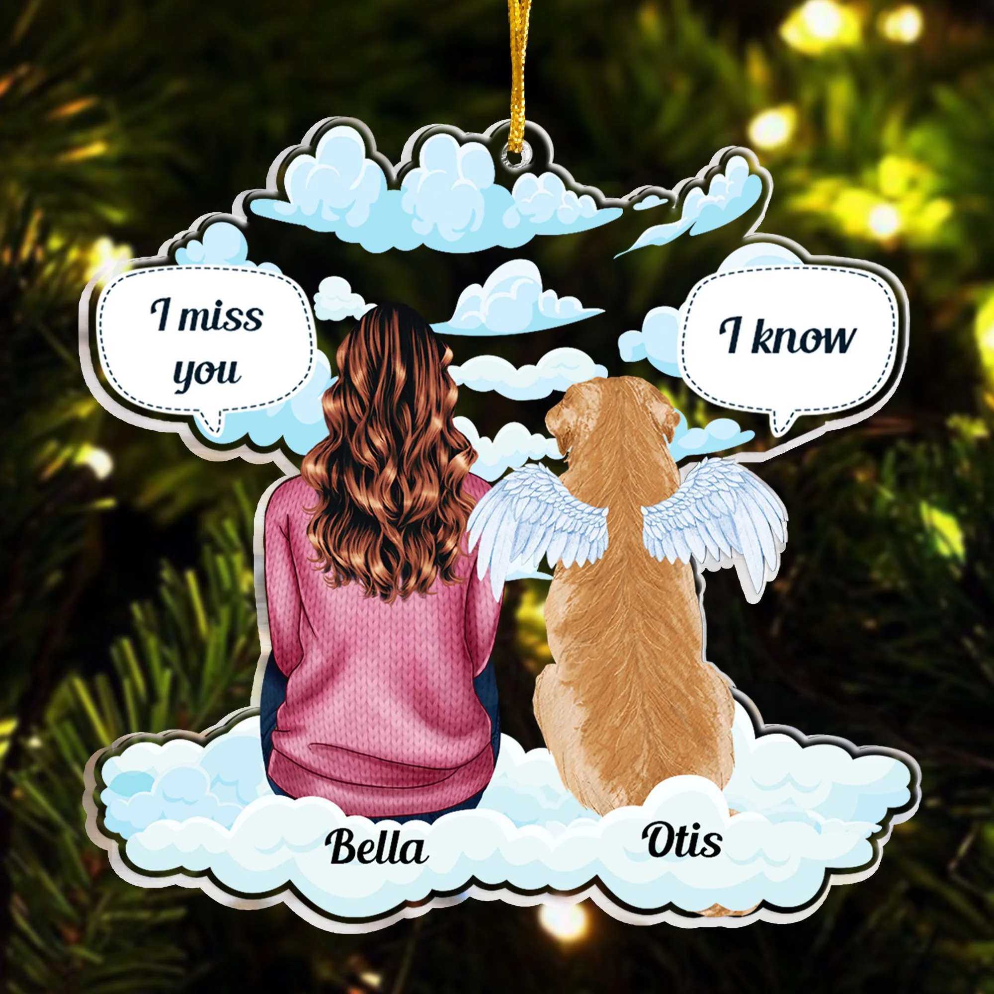 I Miss You - Personalized Acrylic Ornament - Image 2