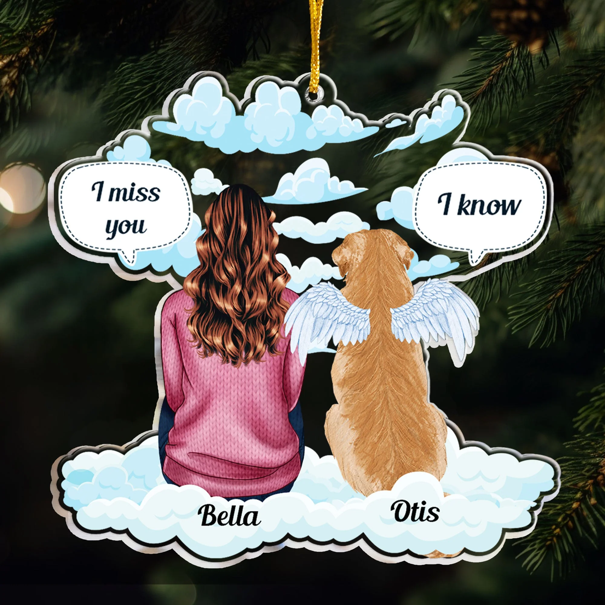 I Miss You - Personalized Acrylic Ornament - Image 3