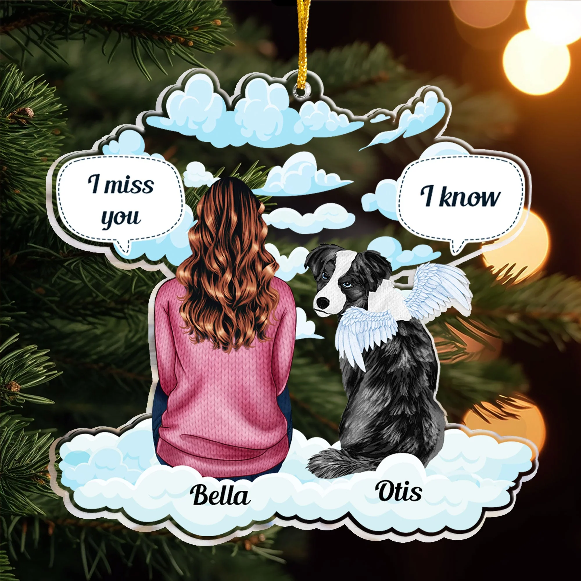 I Miss You - Personalized Acrylic Ornament - Image 4
