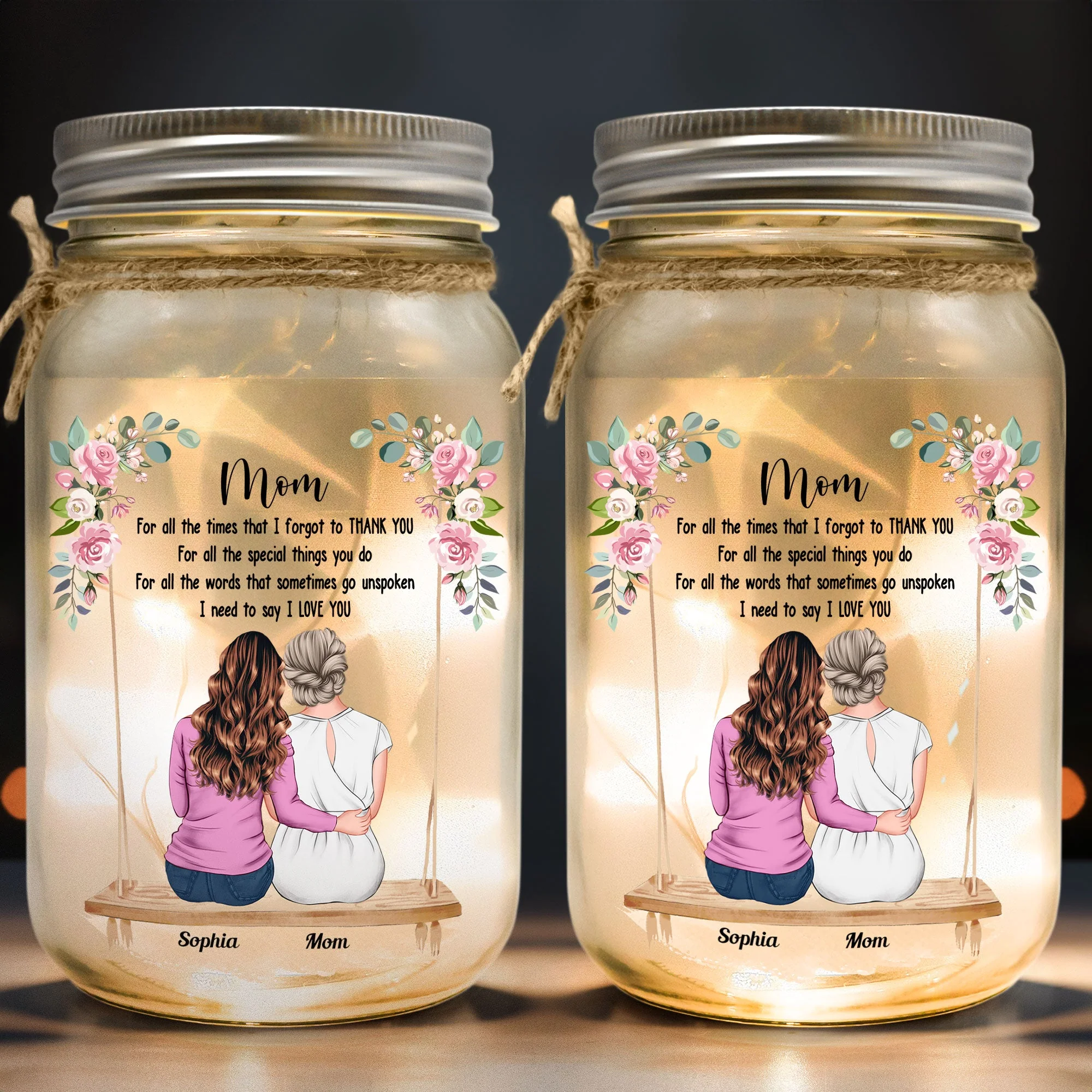 I Need To Say I Love You Mom - Personalized Mason Jar Light - Image 2