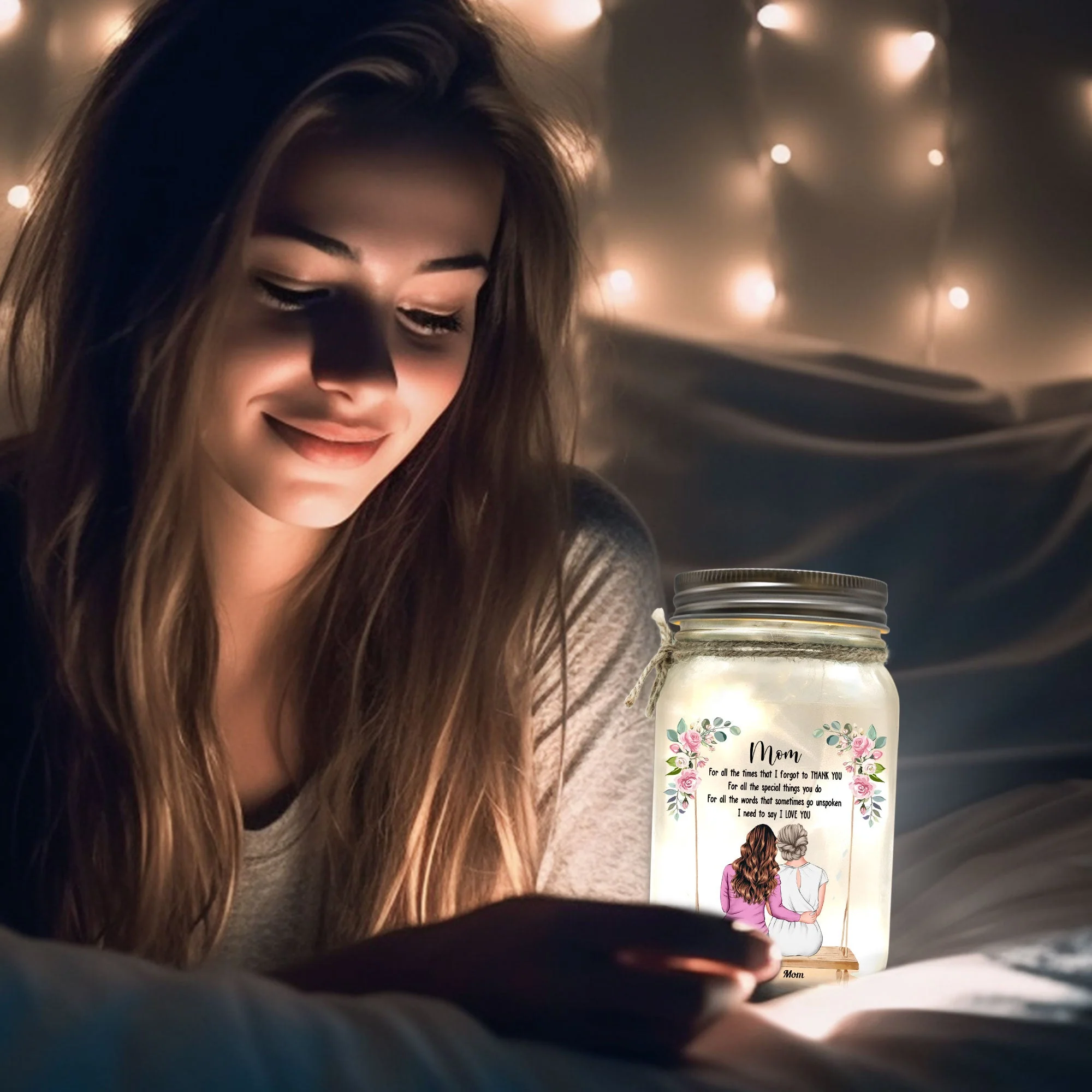 I Need To Say I Love You Mom - Personalized Mason Jar Light - Image 5