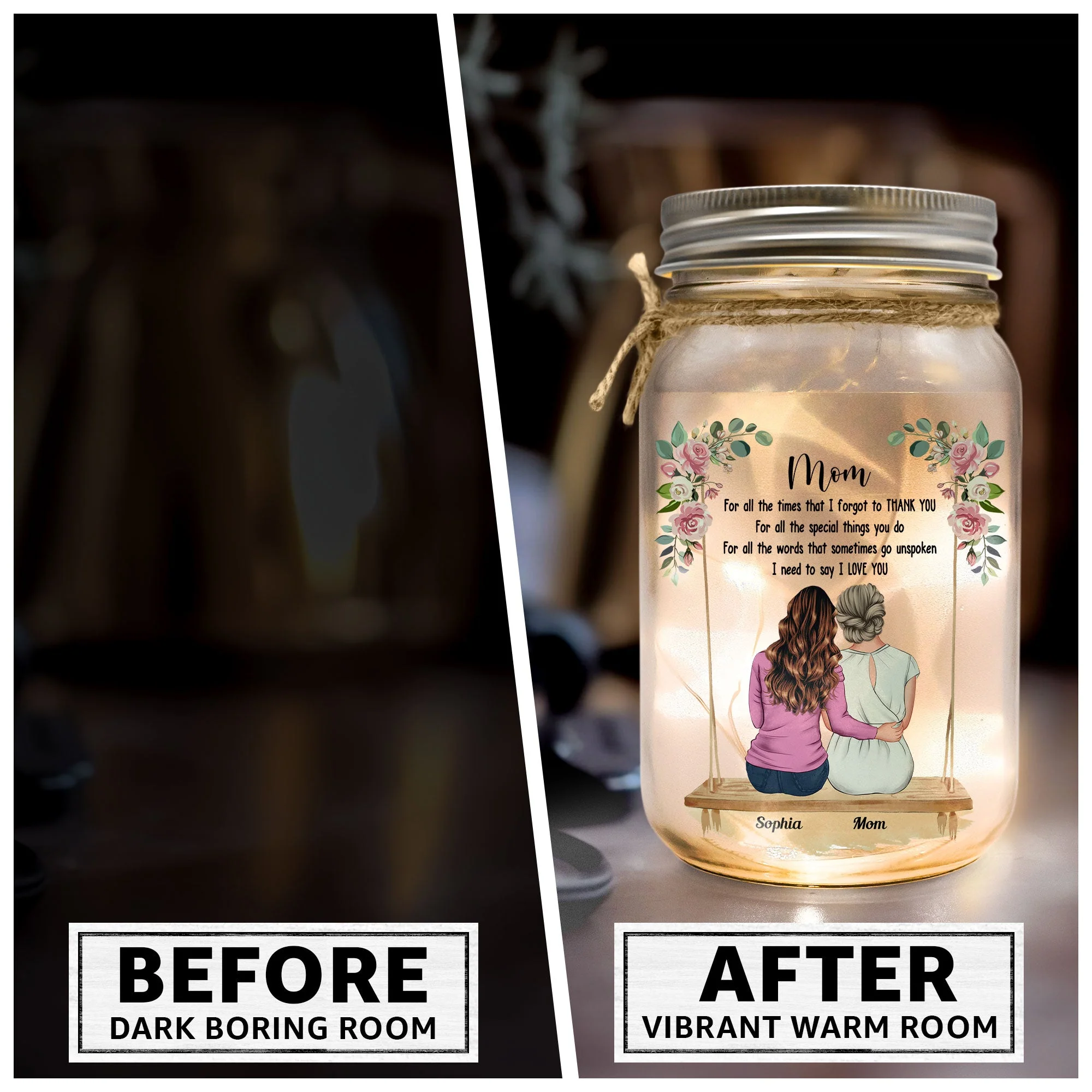 I Need To Say I Love You Mom - Personalized Mason Jar Light - Image 6