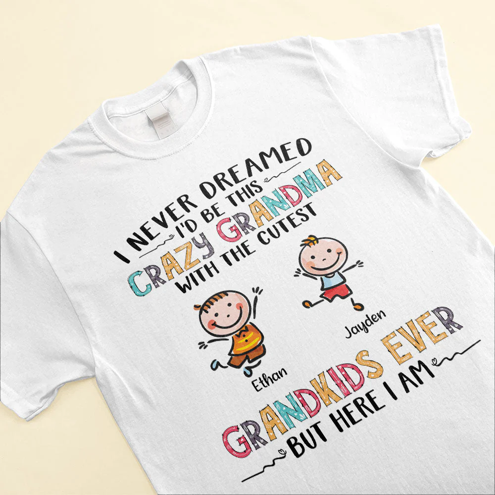 Crazy Grandma With The Cutest Grandkids Ever - Personalized Shirt - Mother's Day Gift For Grandma - Image 3