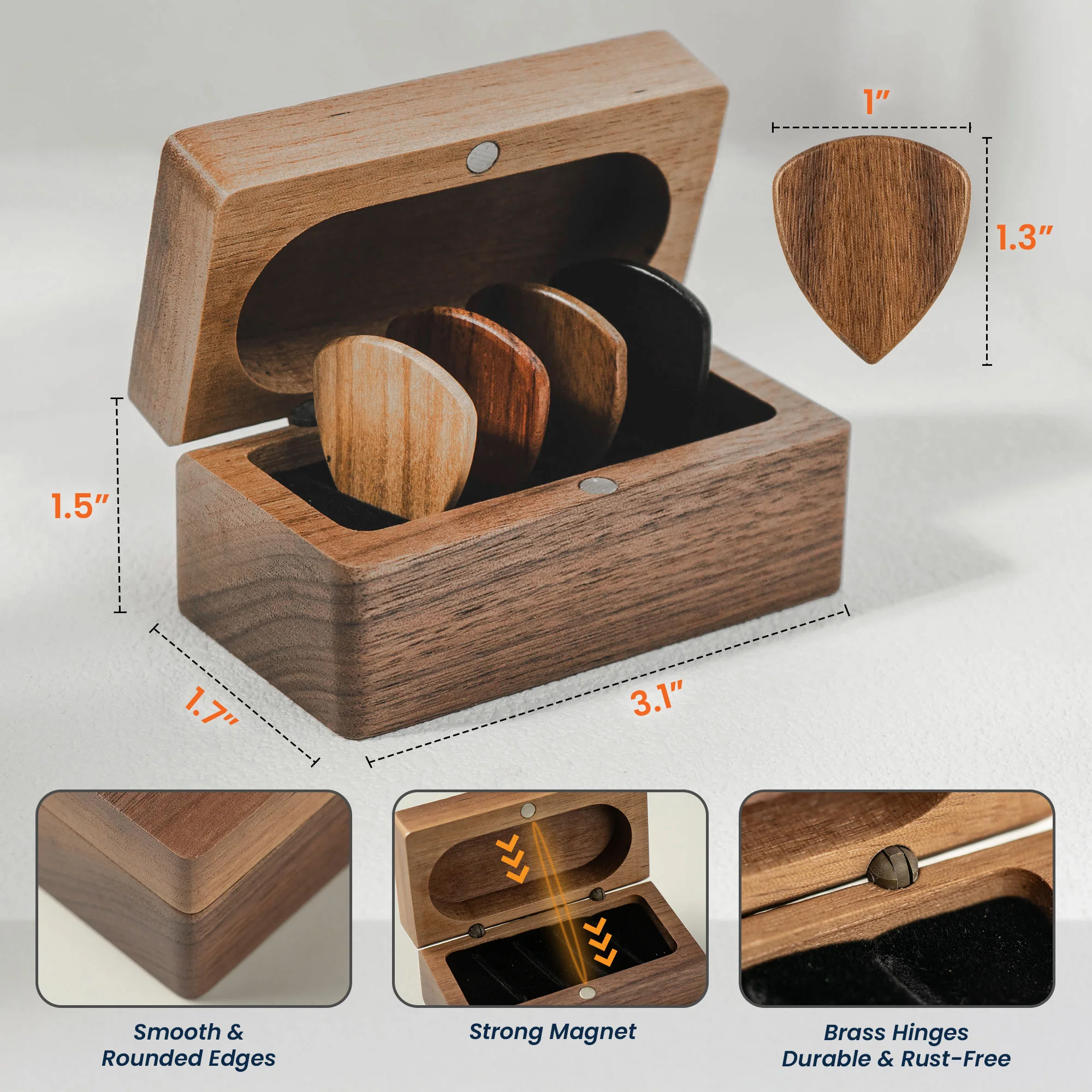 I Pick You - Personalized Wooden Guitar Pick Box - Image 5