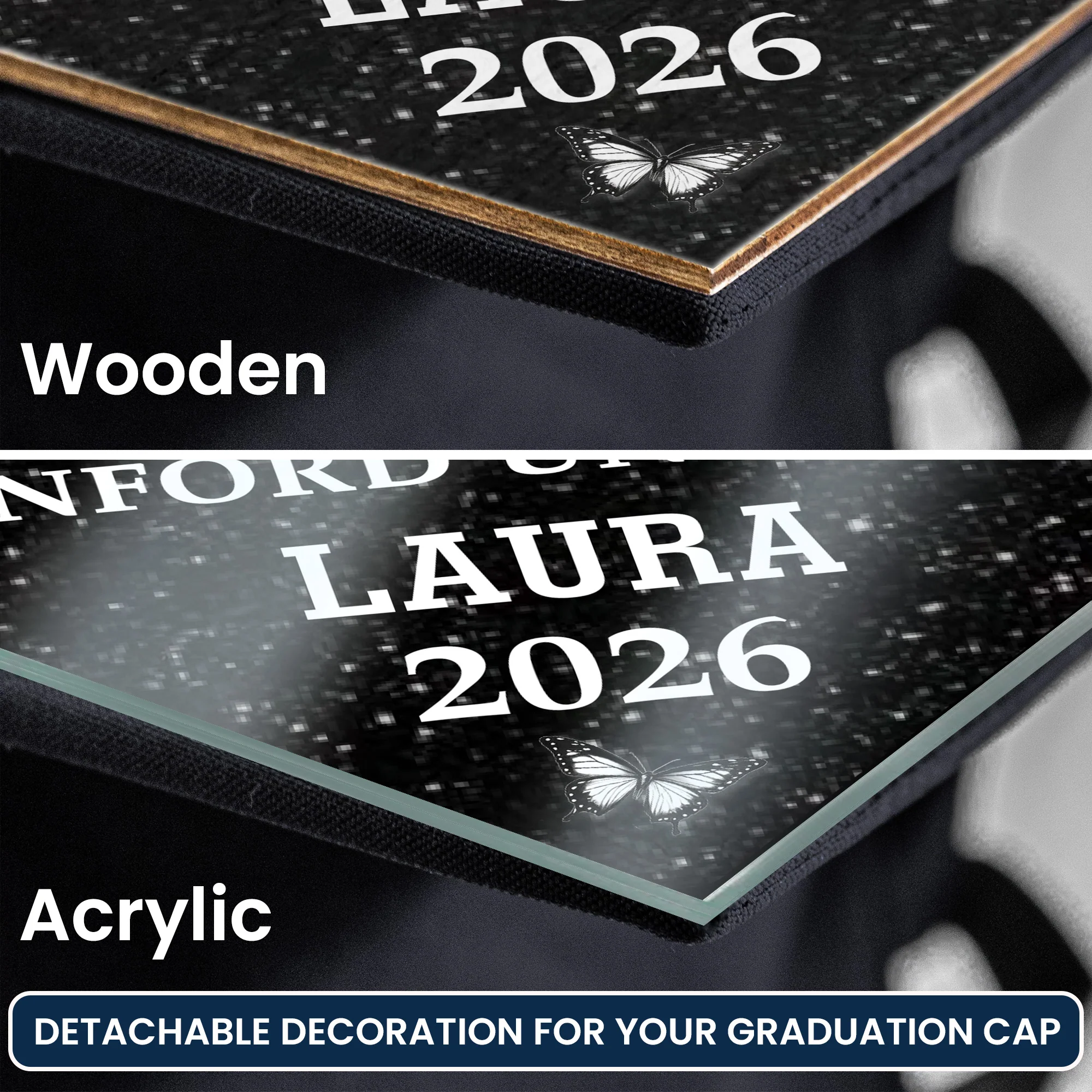 I Remembered Who Was Watching - Personalized Photo Graduation Cap Topper - Image 4