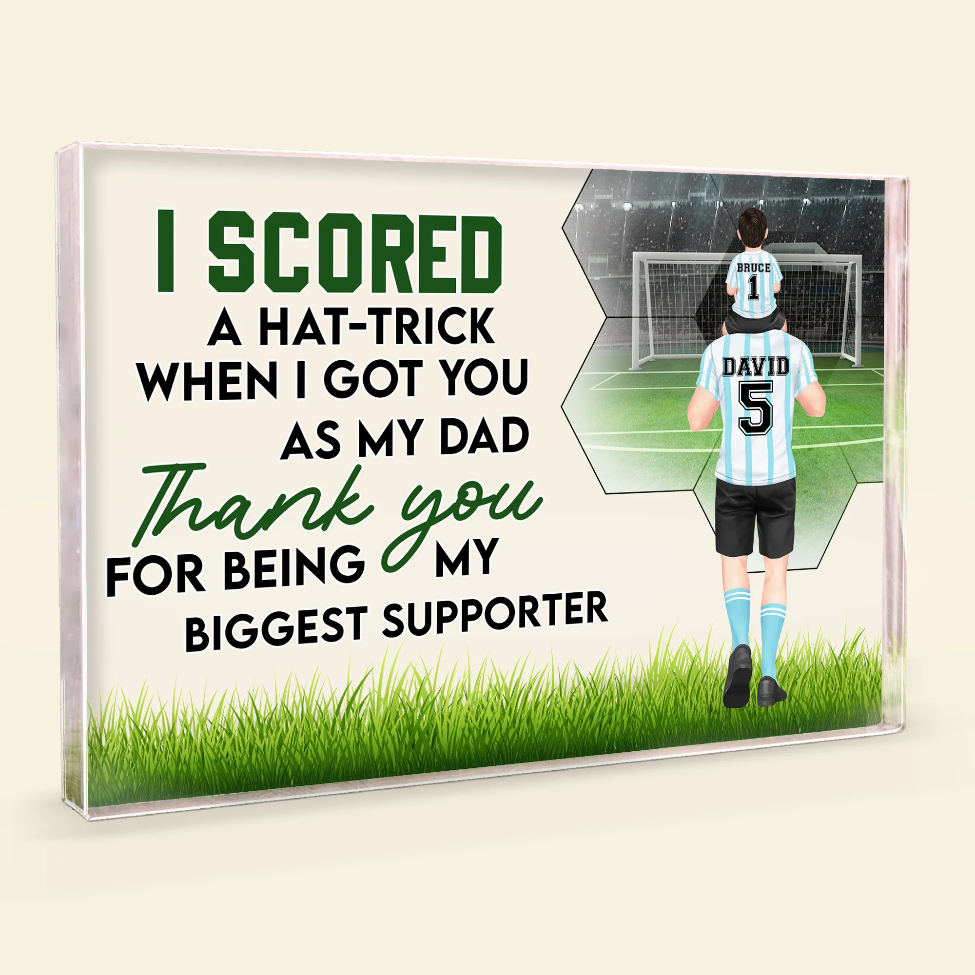 I Scored A Hat-Trick - Personalized Rectangle Acrylic Plaque - Image 2