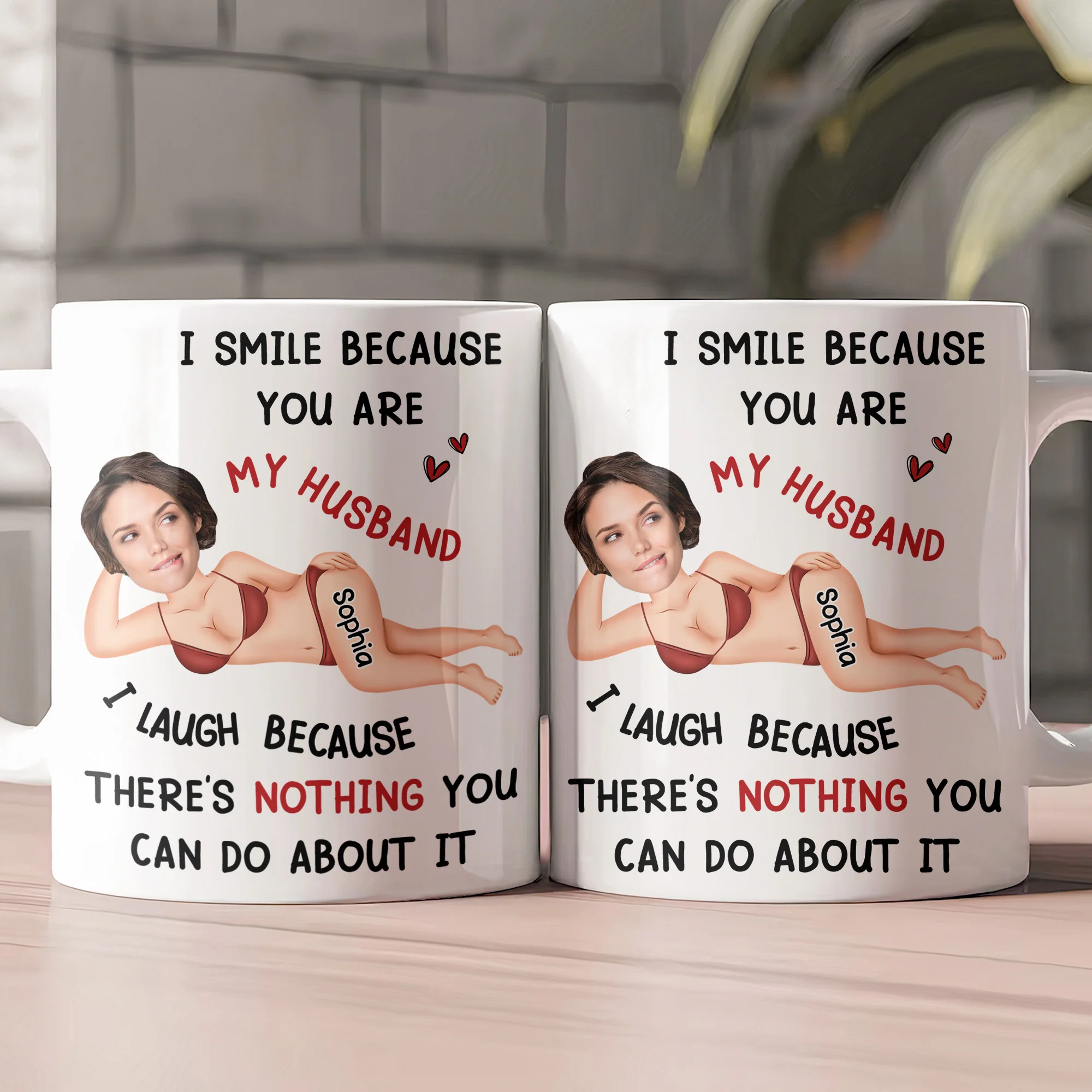 I Smile Because You Are My Husband - Personalized Photo Mug - Image 2