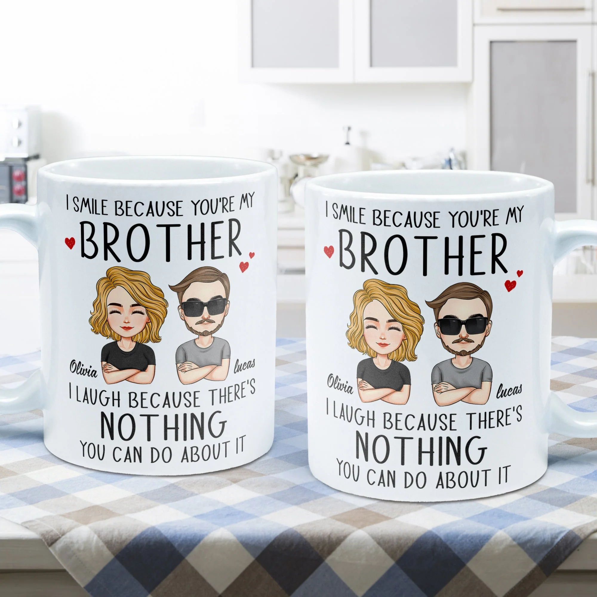 I Smile Because You're My Brother/ Sister - Personalized Mug - Image 7