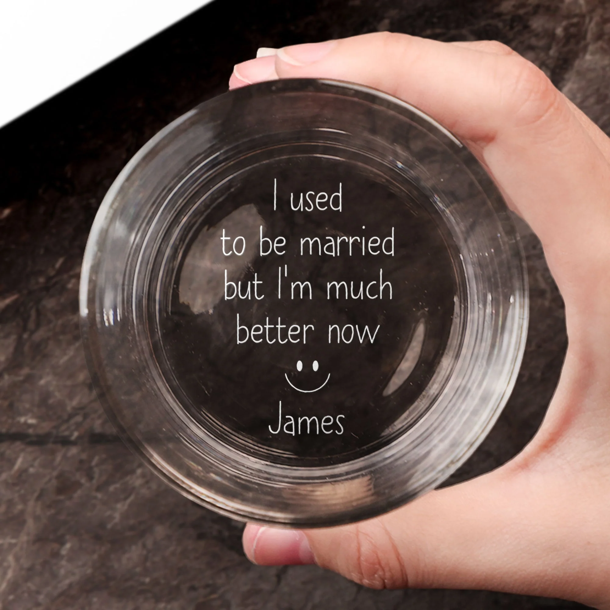I Used To Be Married But I'm Better Now Divorce Gifts - Personalzied Engraved Whiskey Glass - Image 3
