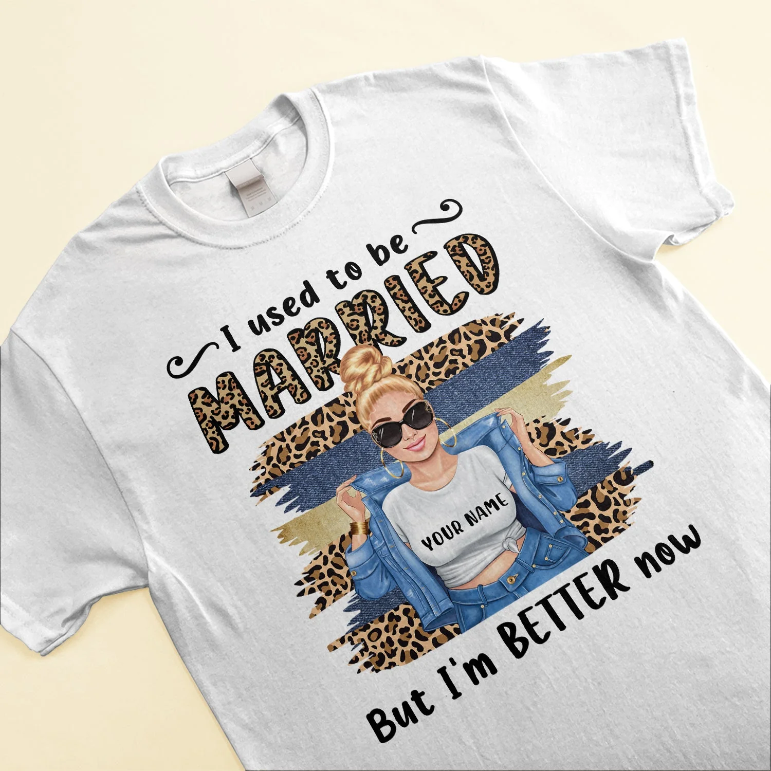 I Used To Be Married - Personalized Shirt - Gift For Divorce Woman - Chubby Girl Front - Image 3