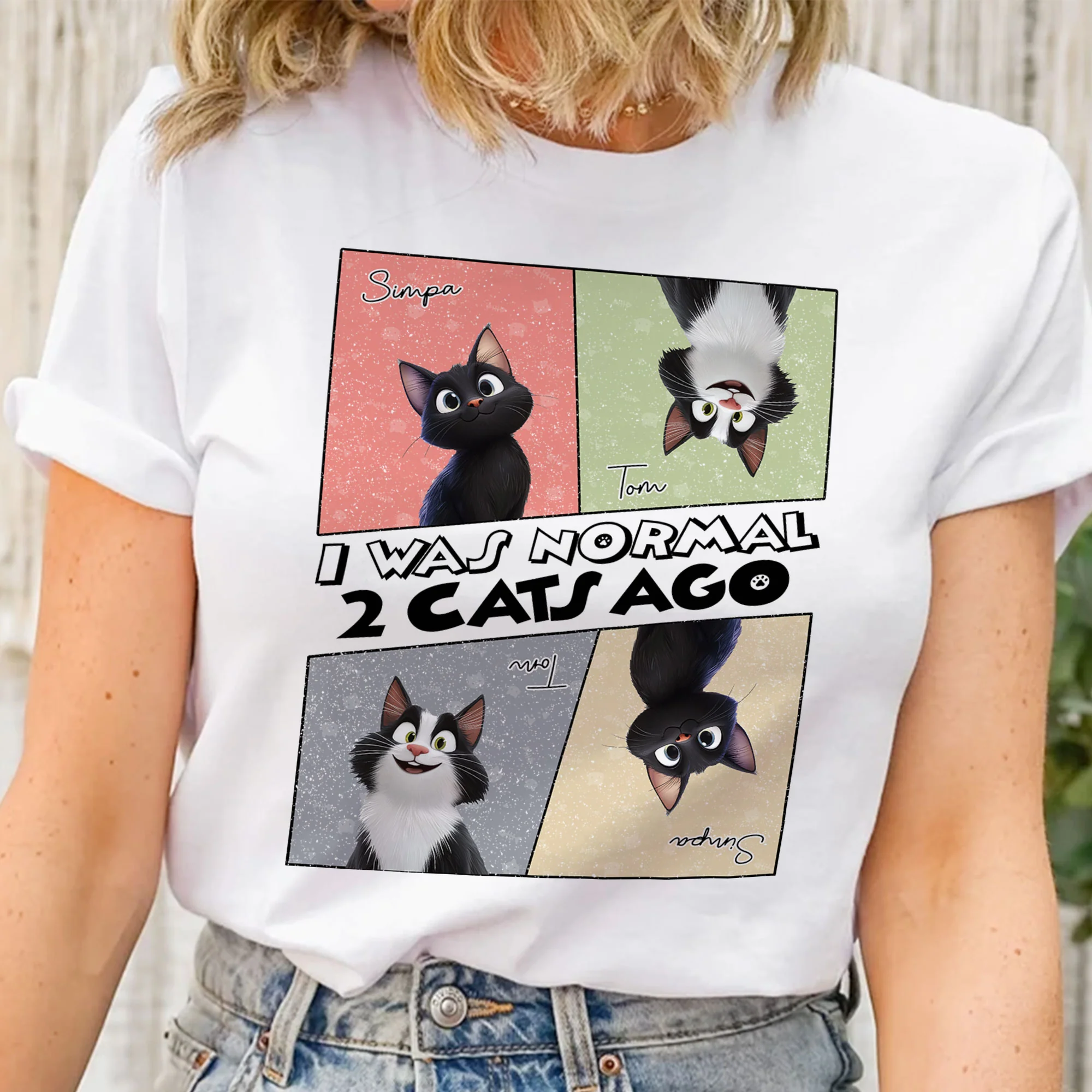 I Was Normal 3 Cats Ago - Personalized Shirt - Image 2
