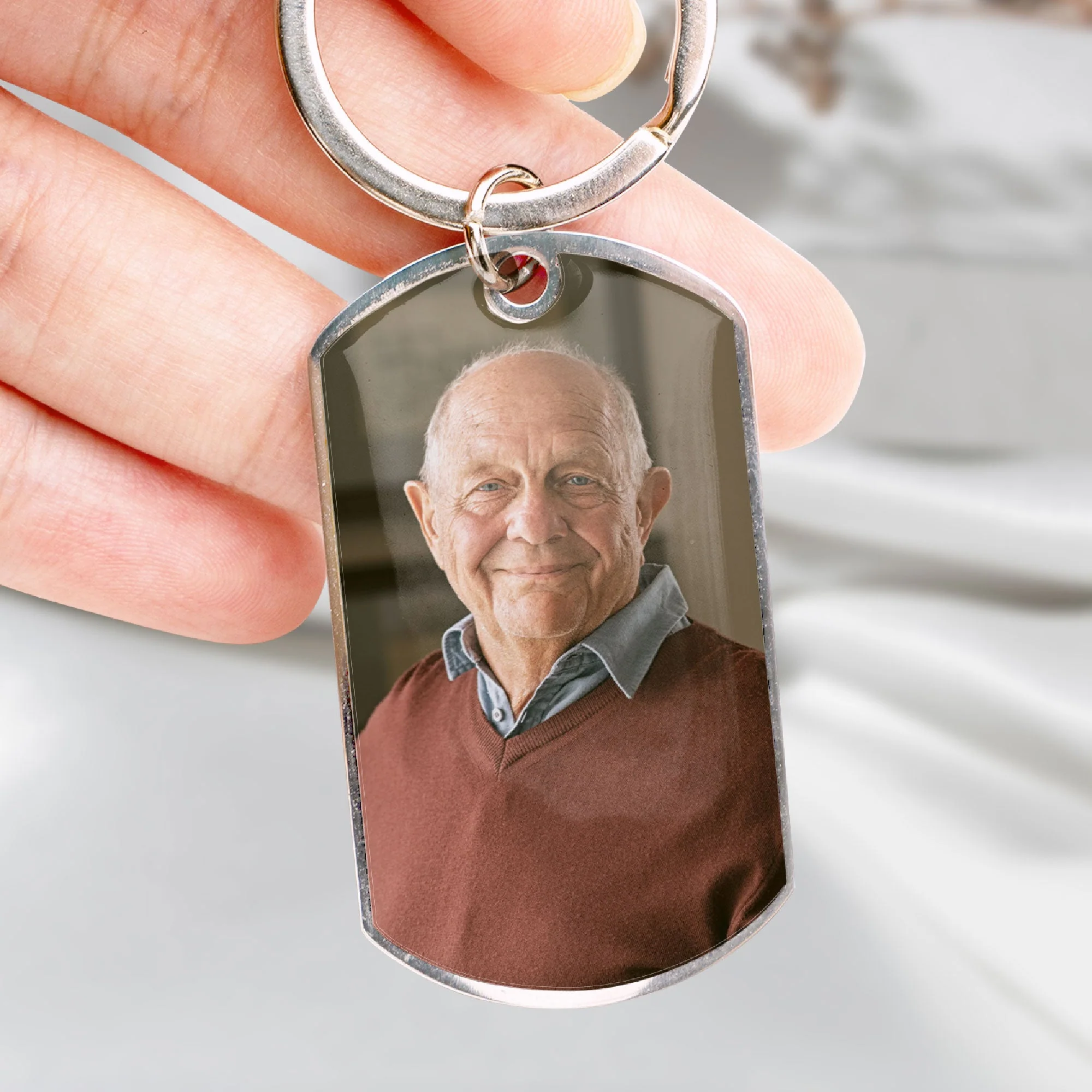 I Will Carry You With Me - Personalized Engraved Stainless Steel Photo Keychain - Image 5