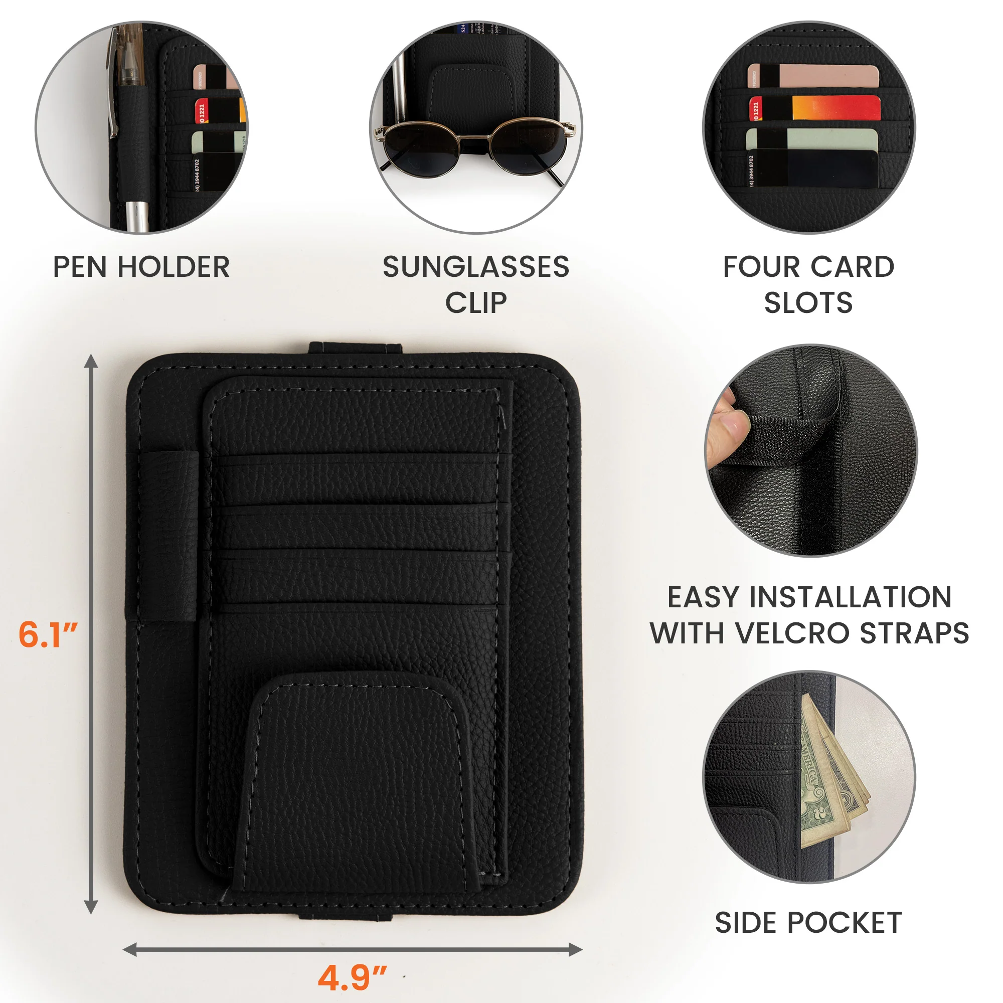 I Will Carry You With Me - Personalized Leather Car Visor Organizer - Image 5