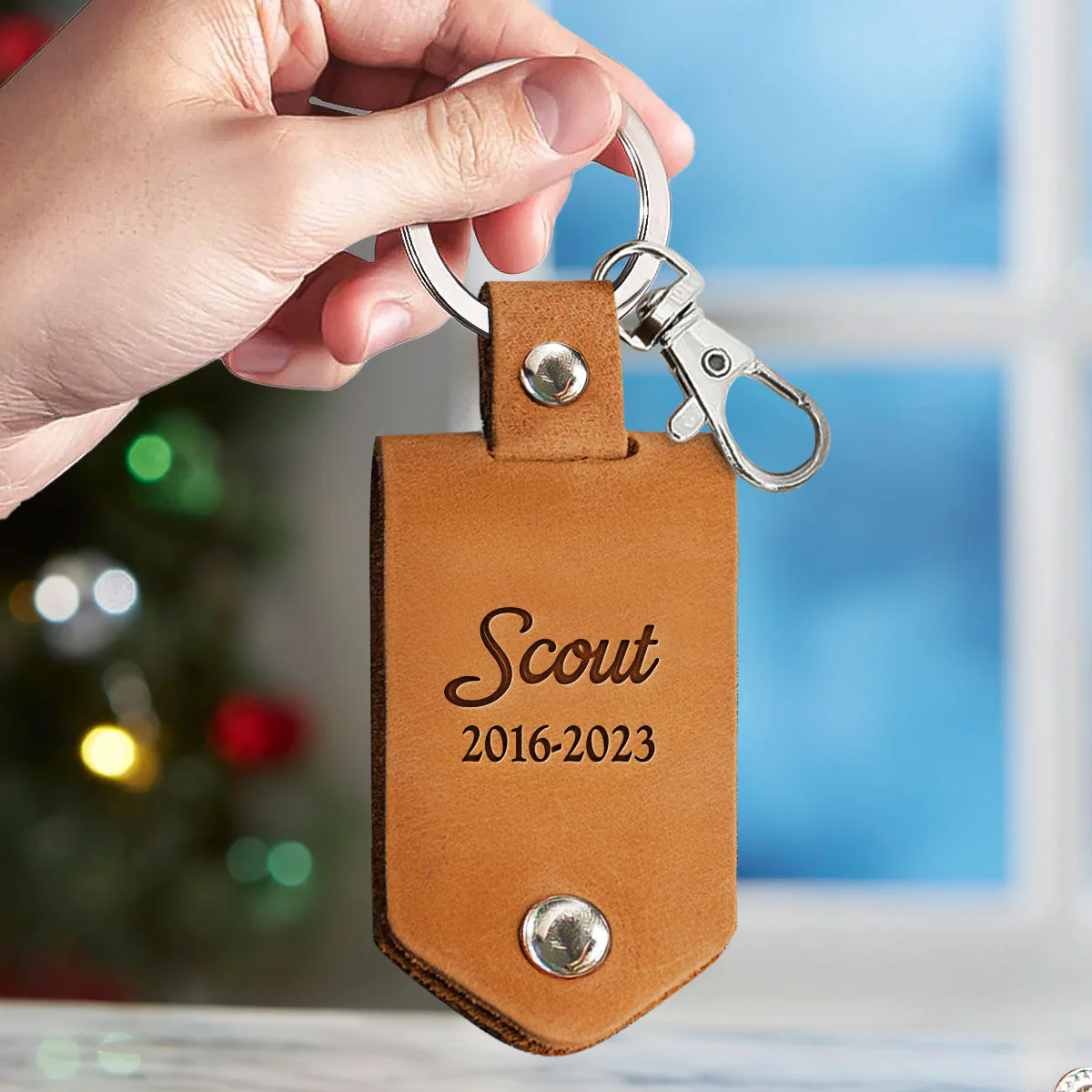 I Will Carry You With Me - Personalized Leather Photo Keychain - Image 3