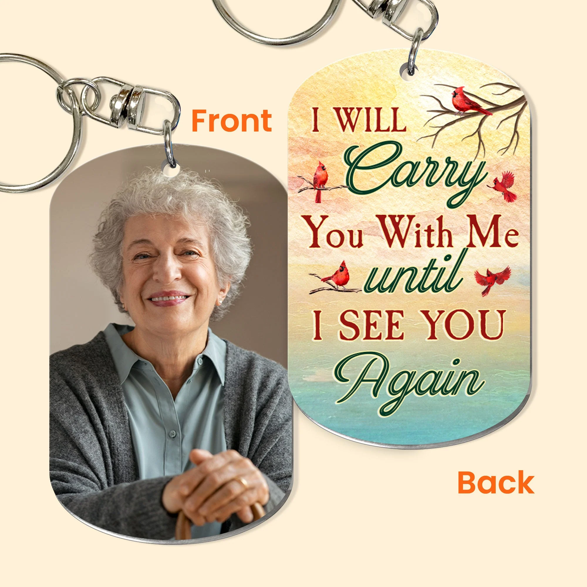 I Will Carry You With Me - Personalized Photo Keychain - Image 2