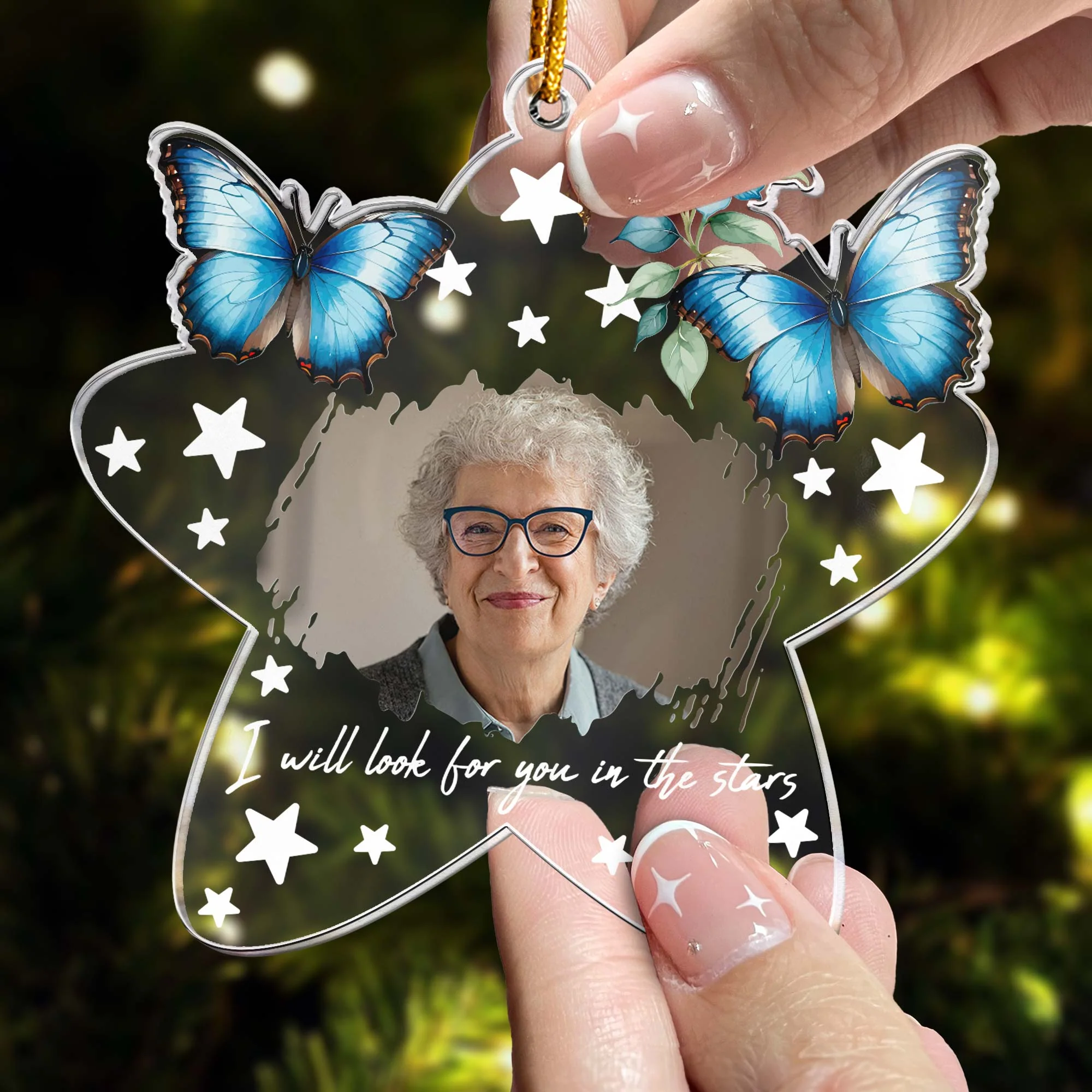 I Will Look For You In The Stars - Personalized Acrylic Photo Ornament - Image 2