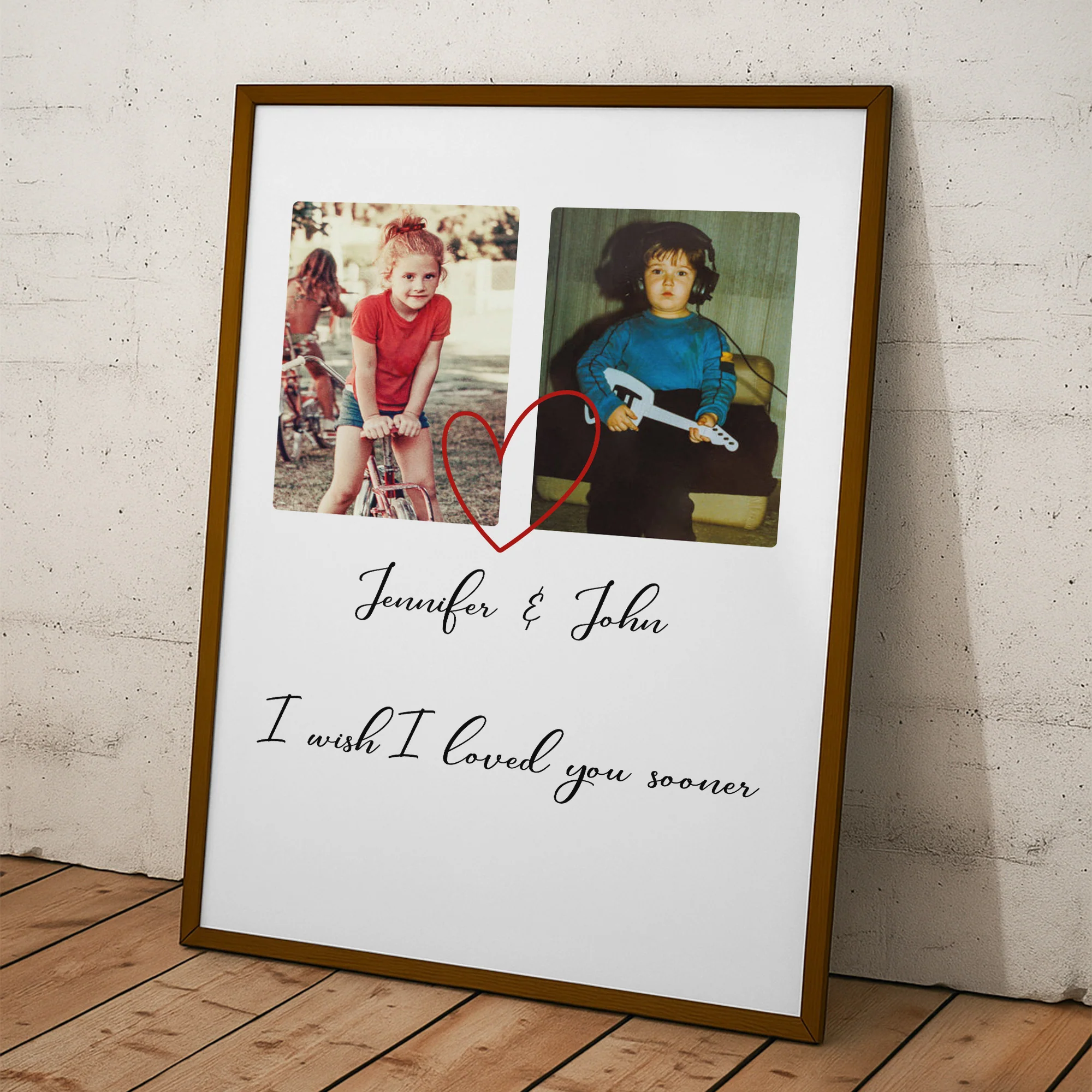 I Wish I Loved You Sooner - Custom Childhood Couples Photo - For Him, Her - Personalized Photo Poster - Image 5