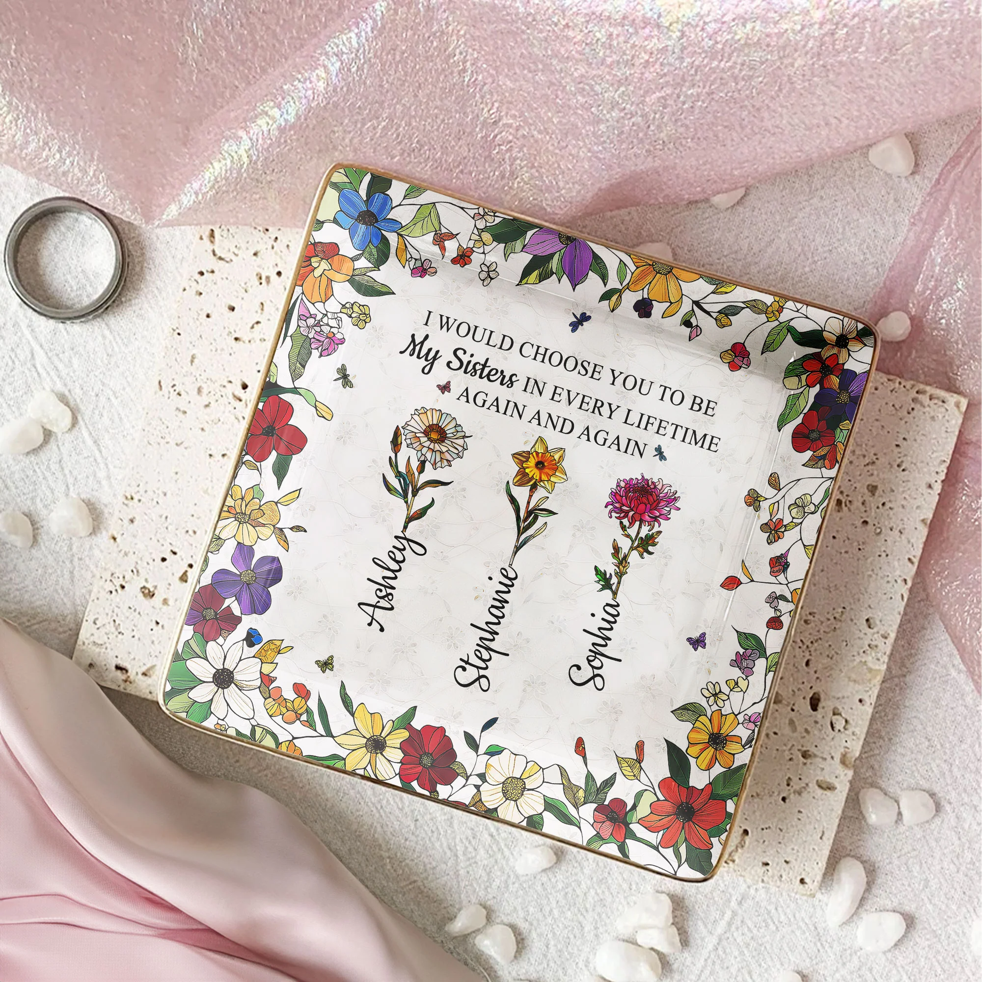 I Would Choose You To Be My Sister - Personalized Jewelry Dish - Image 2