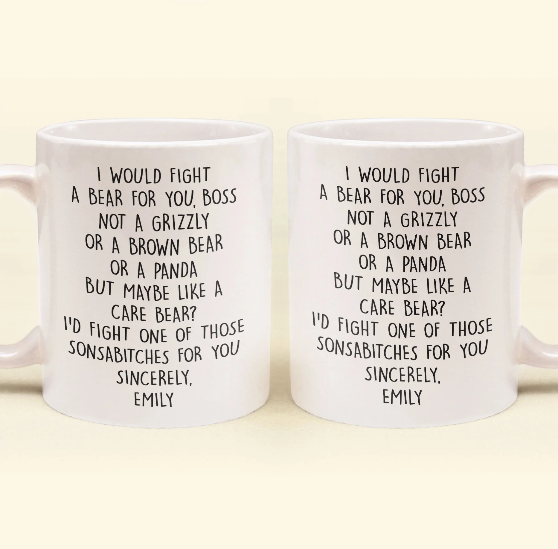 I Would Fight A Bear For You, Boss - Funny Mug For Bosses - Personalized Mug - Image 6