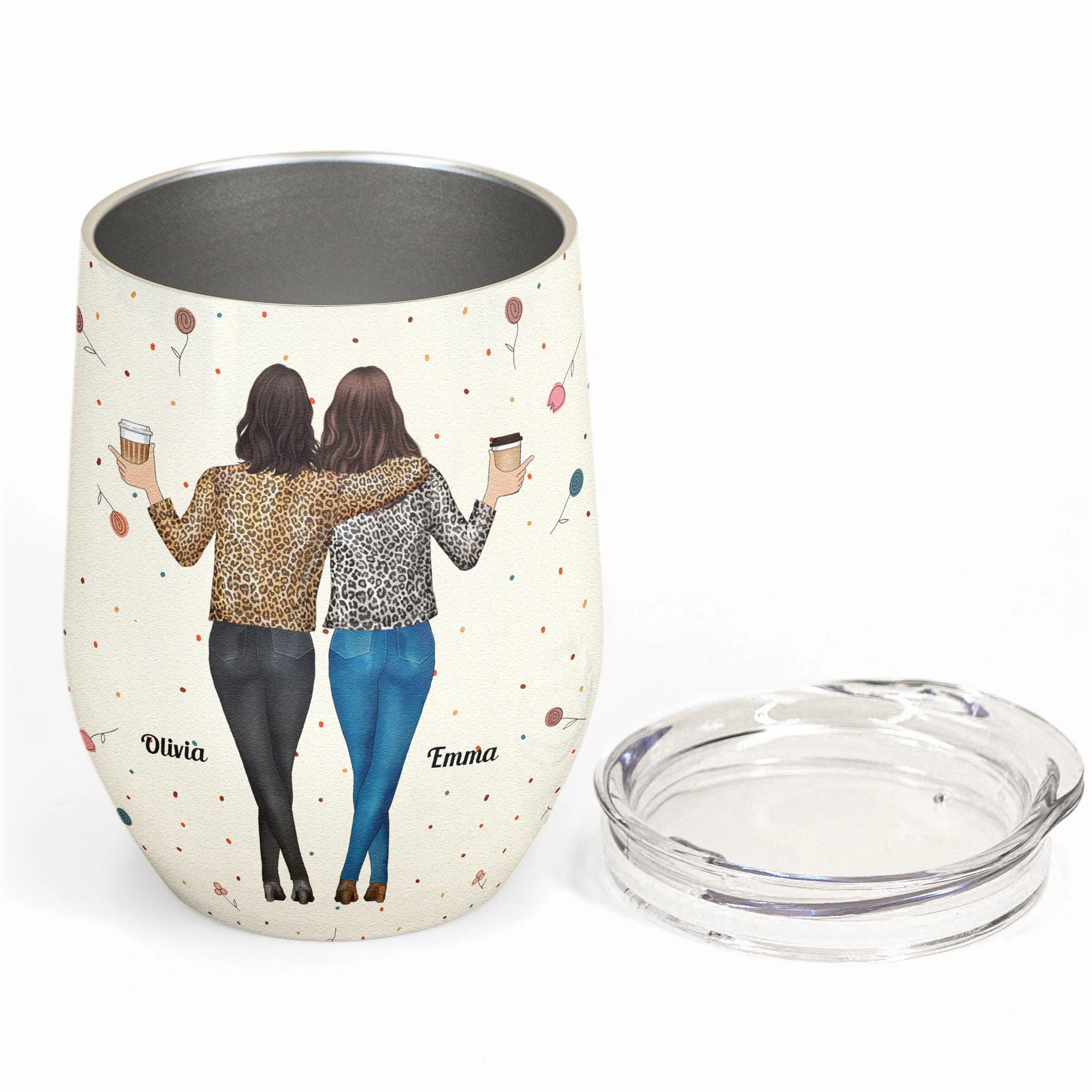 I Would Fight A Bear For You Daughter - Personalized Wine Tumbler - Image 2
