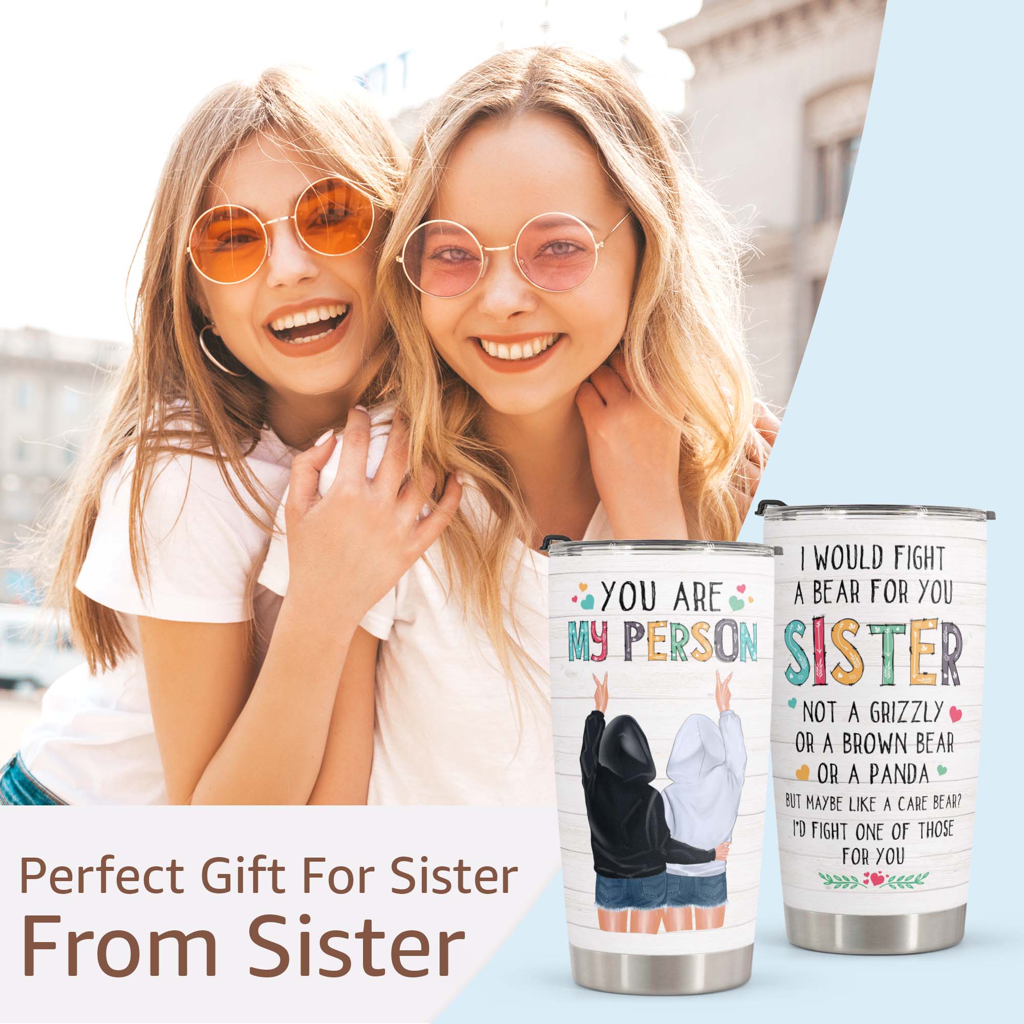 I Would Fight A Bear For You Sister - Tumbler Cup - Image 3