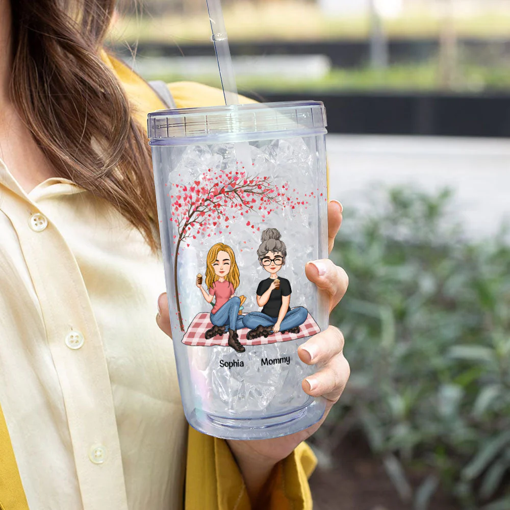 I Would Walk Through Fire For You Daughter - Personalized Acrylic Tumbler With Straw - Image 4