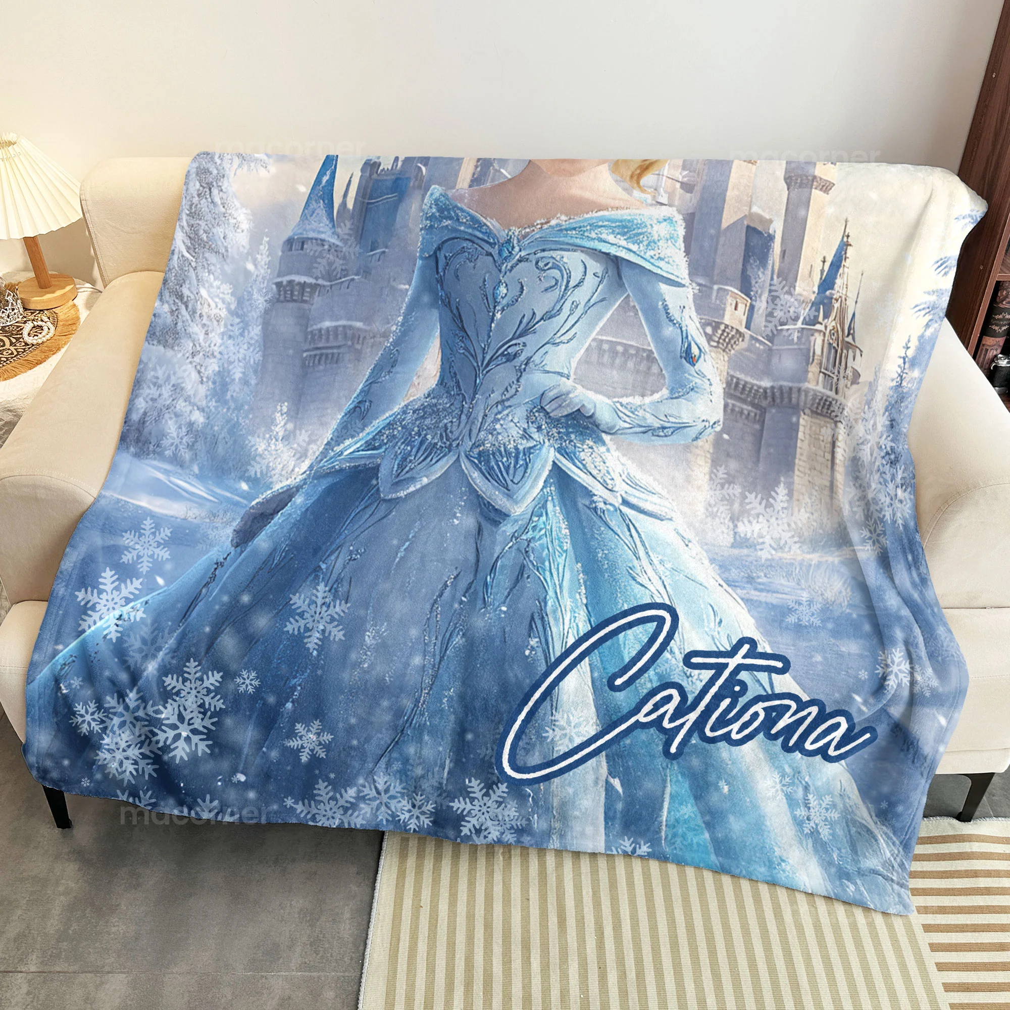 Ice Princess - Gifts For Little Girls, Daughter - Custom Face & Name - Personalized Photo Blanket - Image 5