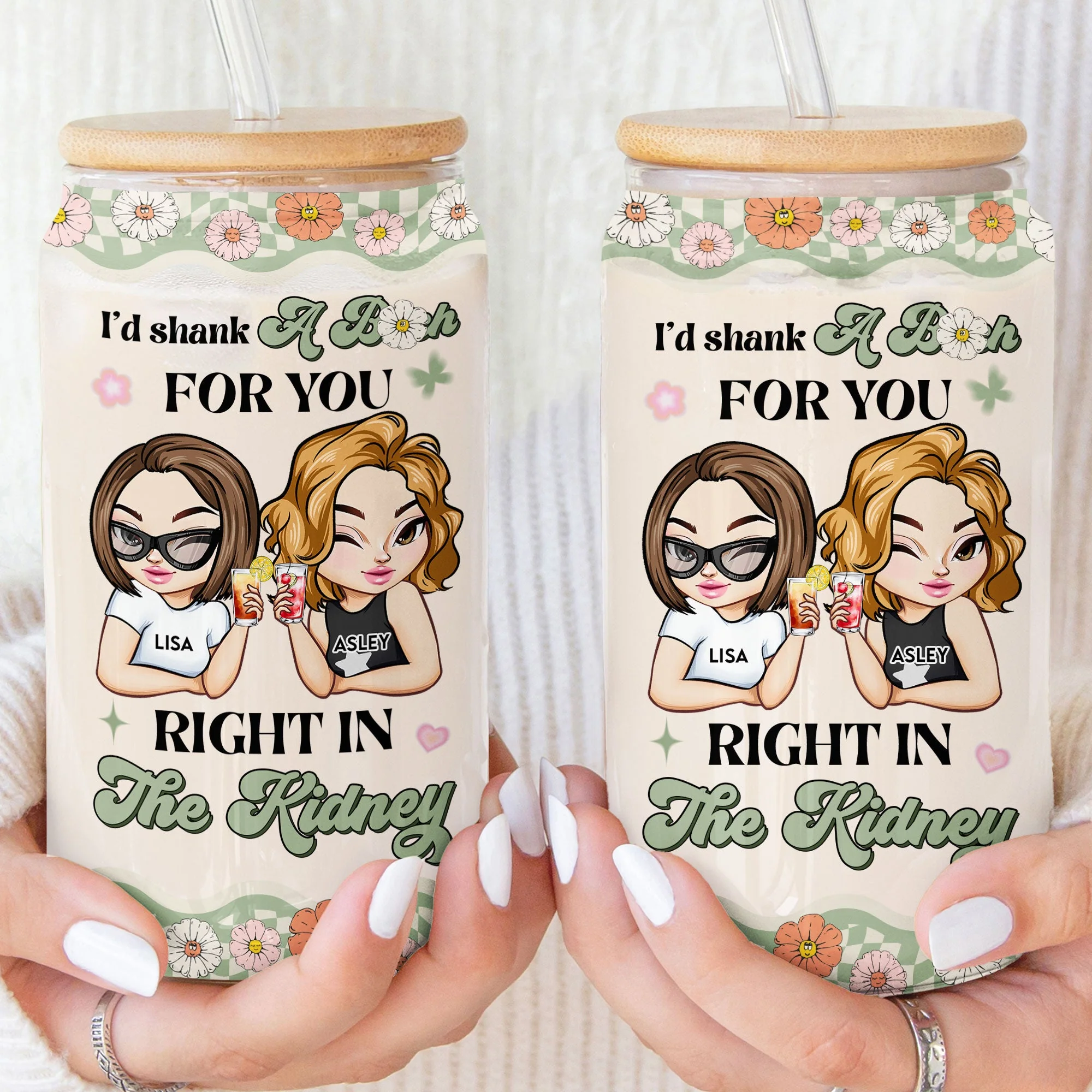 I'd Shank For You - Personalized Clear Glass Cup - Image 3