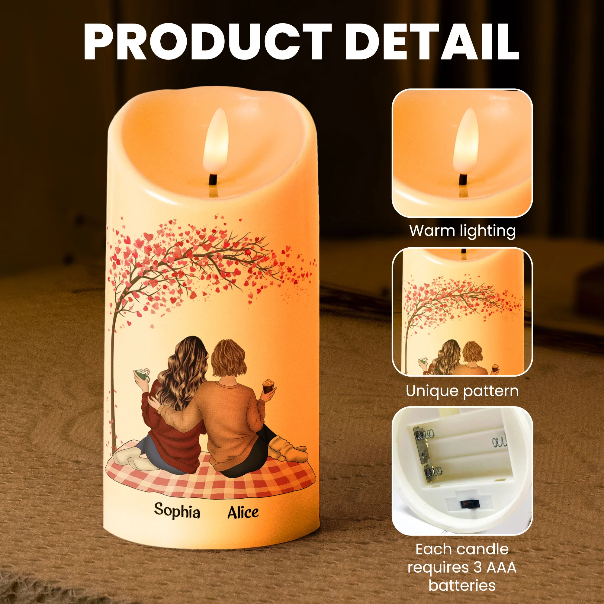 I'd Walk Through Fire For You Bestie - Personalized LED Candle - Image 6