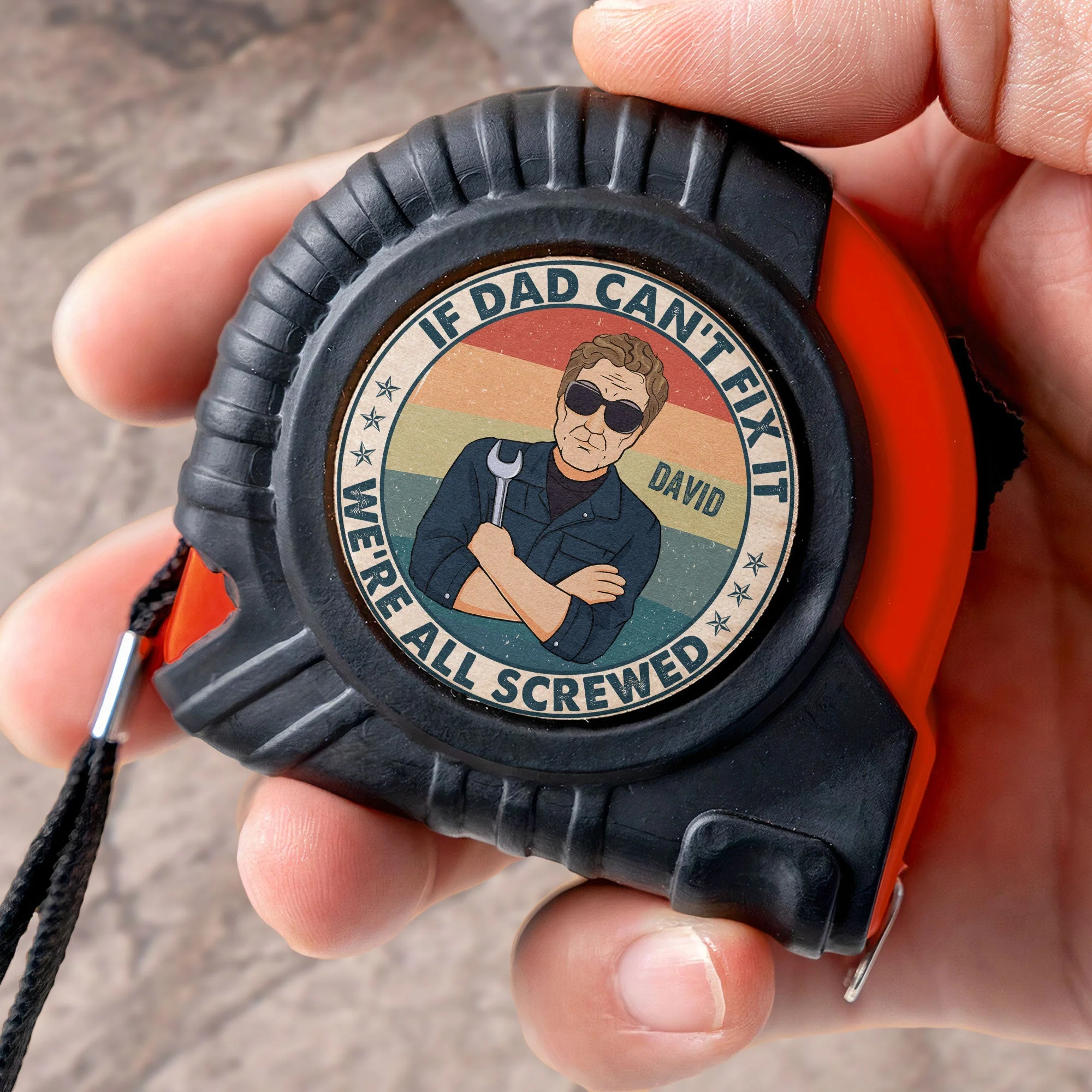 If Dad Can't Fix It We're All Screwed - Personalized Tape Measure - Image 3