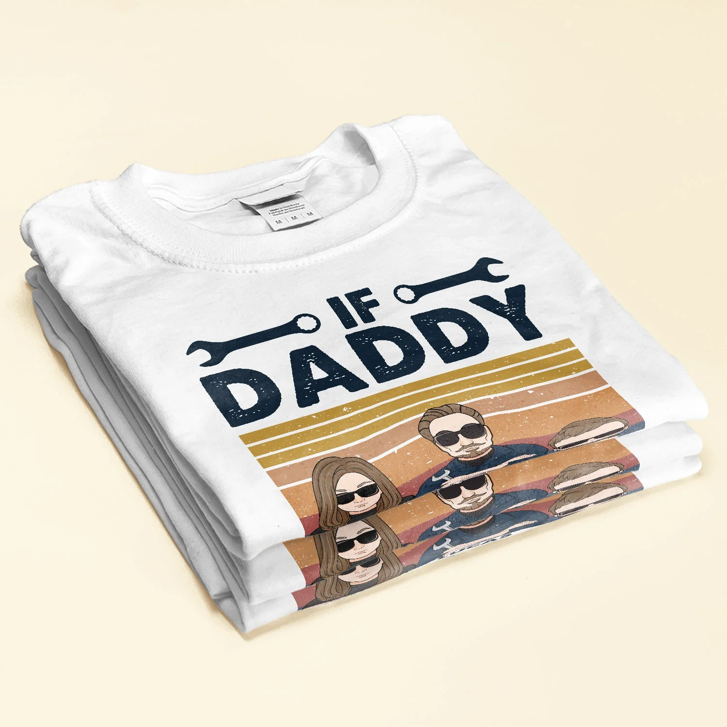 If Daddy Can't Fix It No One Can - Personalized Shirt - Birthday Father's Day Gift For Dad, Step Dad - Gift From Wife, Daughters, Sons - Image 2
