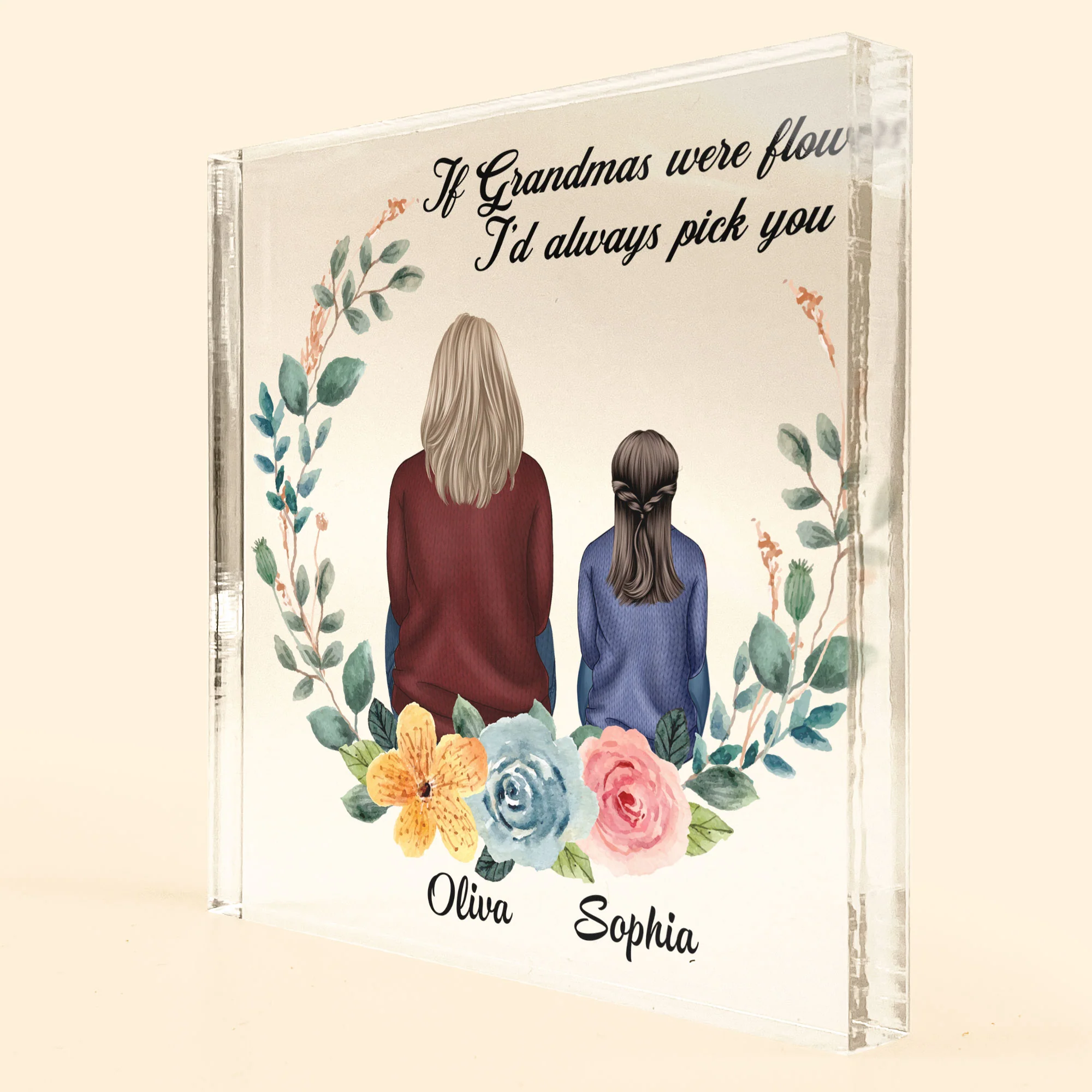 If Grandmas Were Flowers - Personalized Acrylic Plaque - Image 3