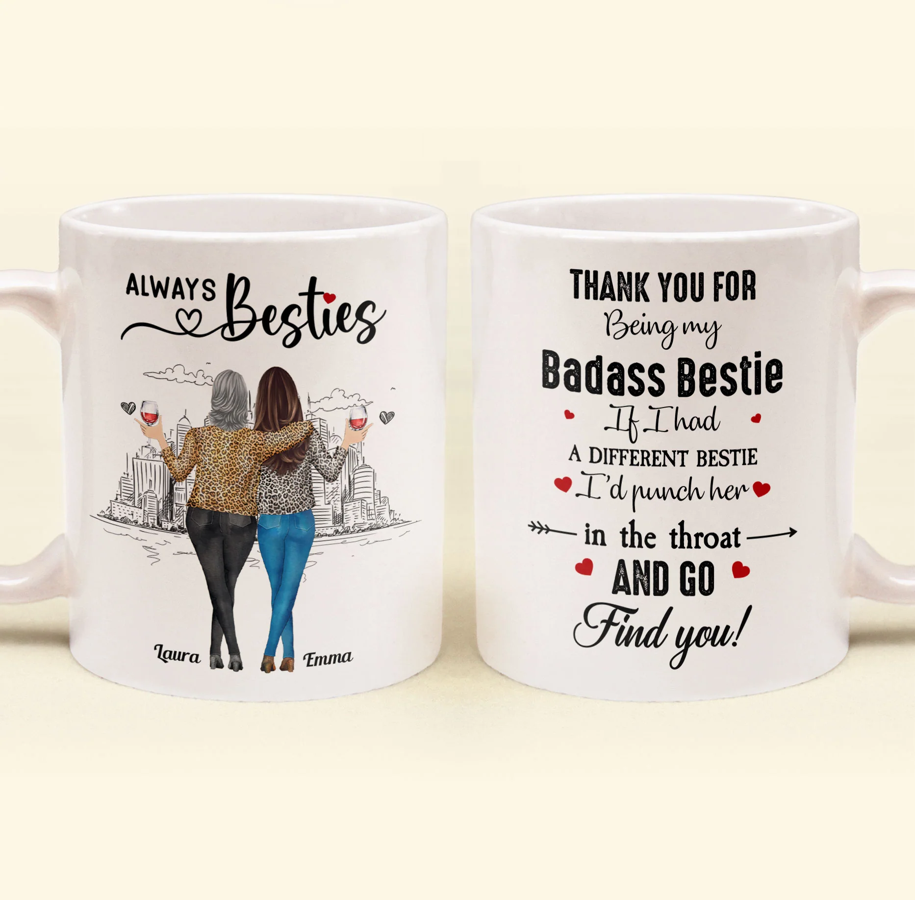 If I Had A Different Bestie I'd Punch Her In The Throat - Personalized Mug - Image 5