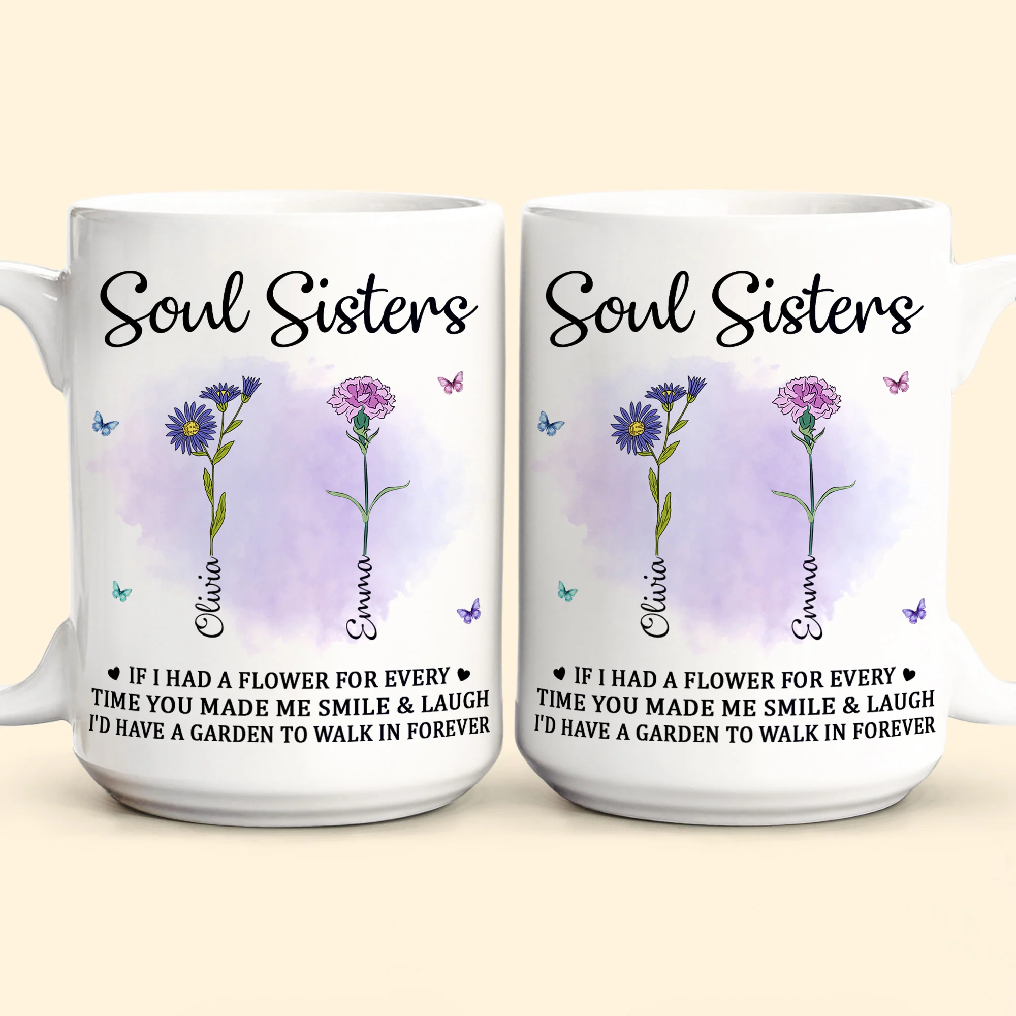 If I Had A Flower For Every Time You Made Me Smile - Personalized Mug - Image 6