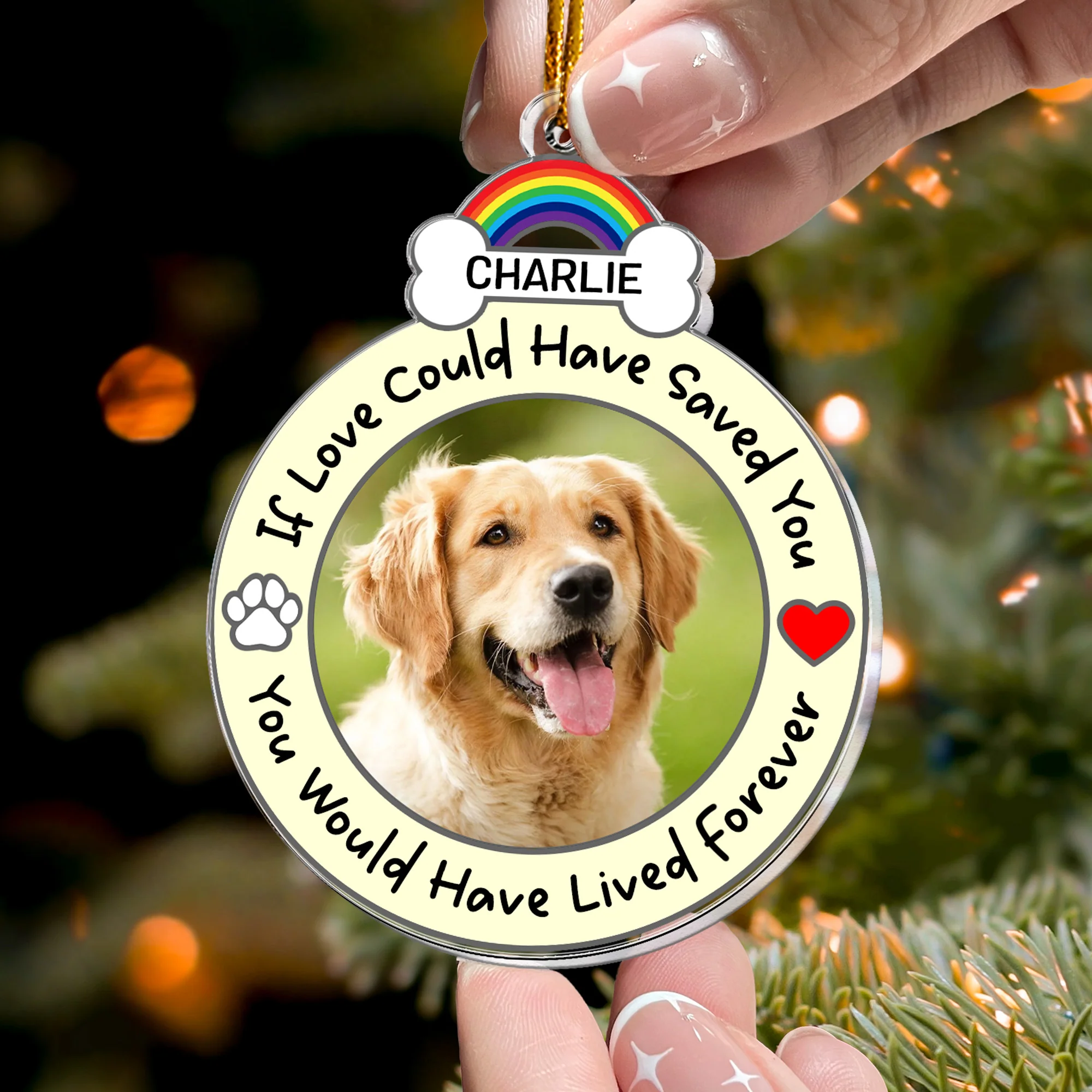 If Love Could Have Saved You Christmas Ornament - Personalized Acrylic Photo Ornament - Image 2